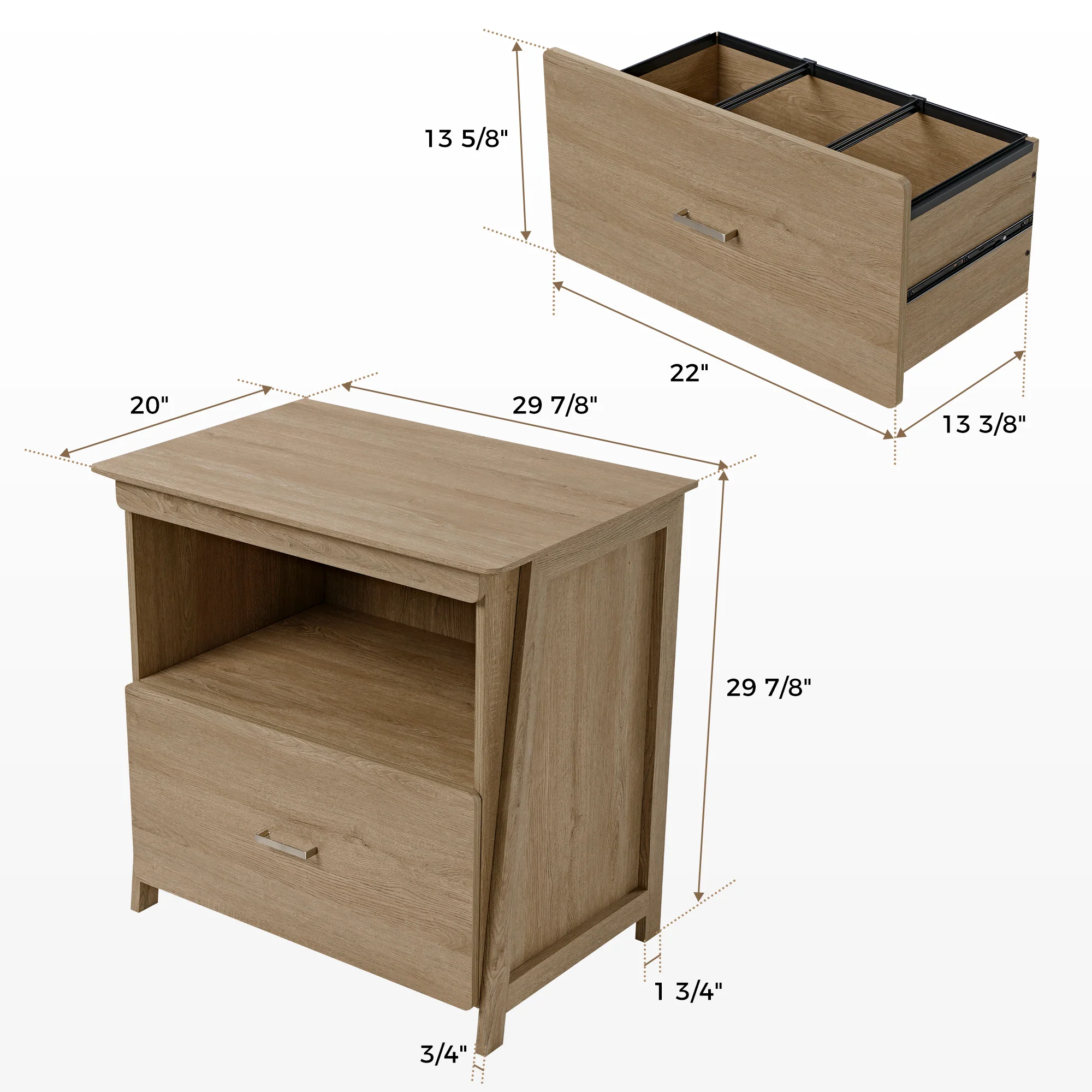 Ark EL, 29" Display File Storage Cabinet, Oak - Image 10