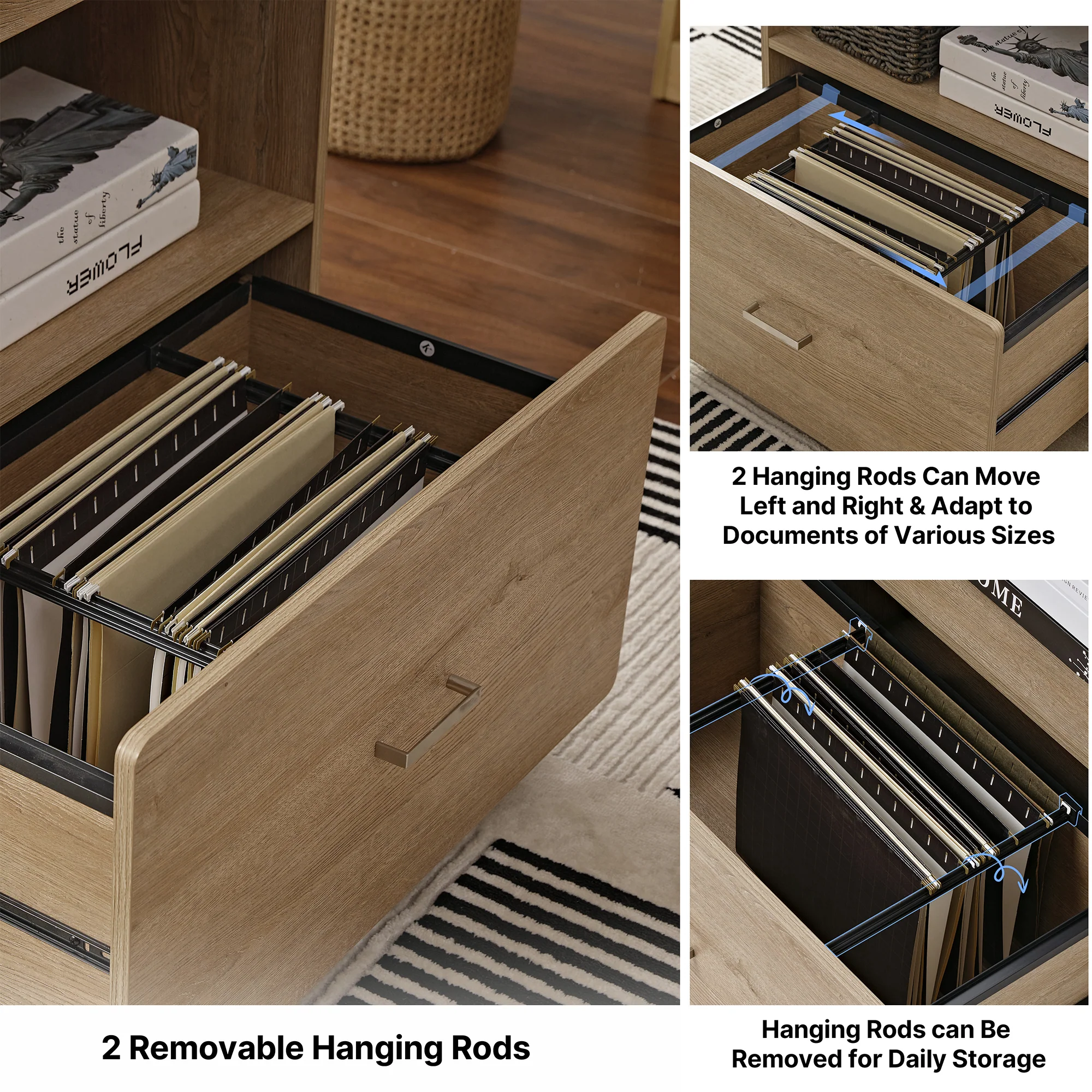 Ark EL, 29" Display File Storage Cabinet, Oak - Image 6