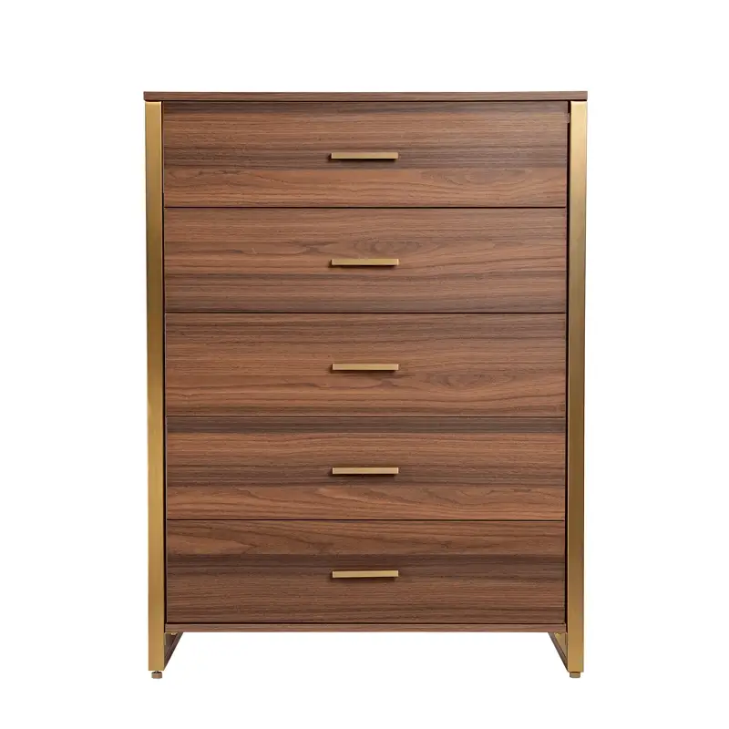 42" Chest 5-Drawers Dresser Accent Cabinet Walnut - Image 12