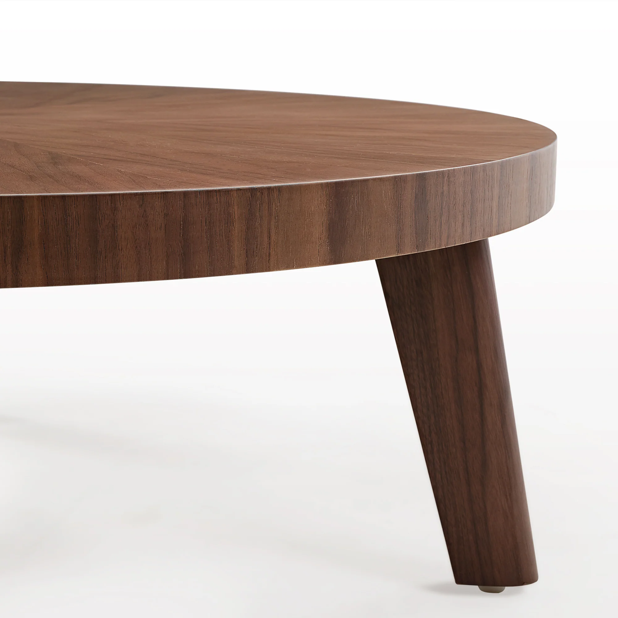 41" Irregular Round Solid Wood Walnut Coffee Table - Image 6