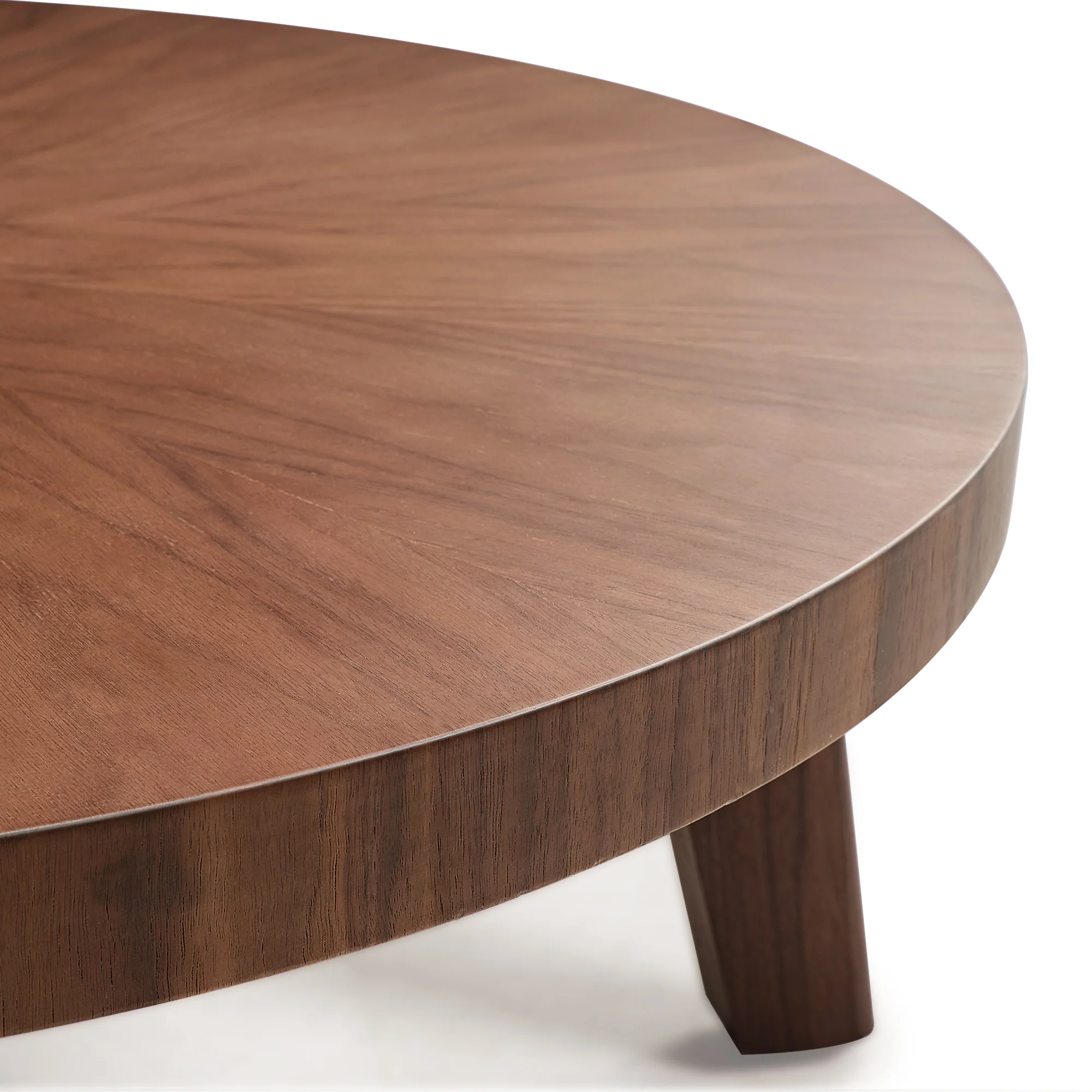 41" Irregular Round Solid Wood Walnut Coffee Table - Image 9