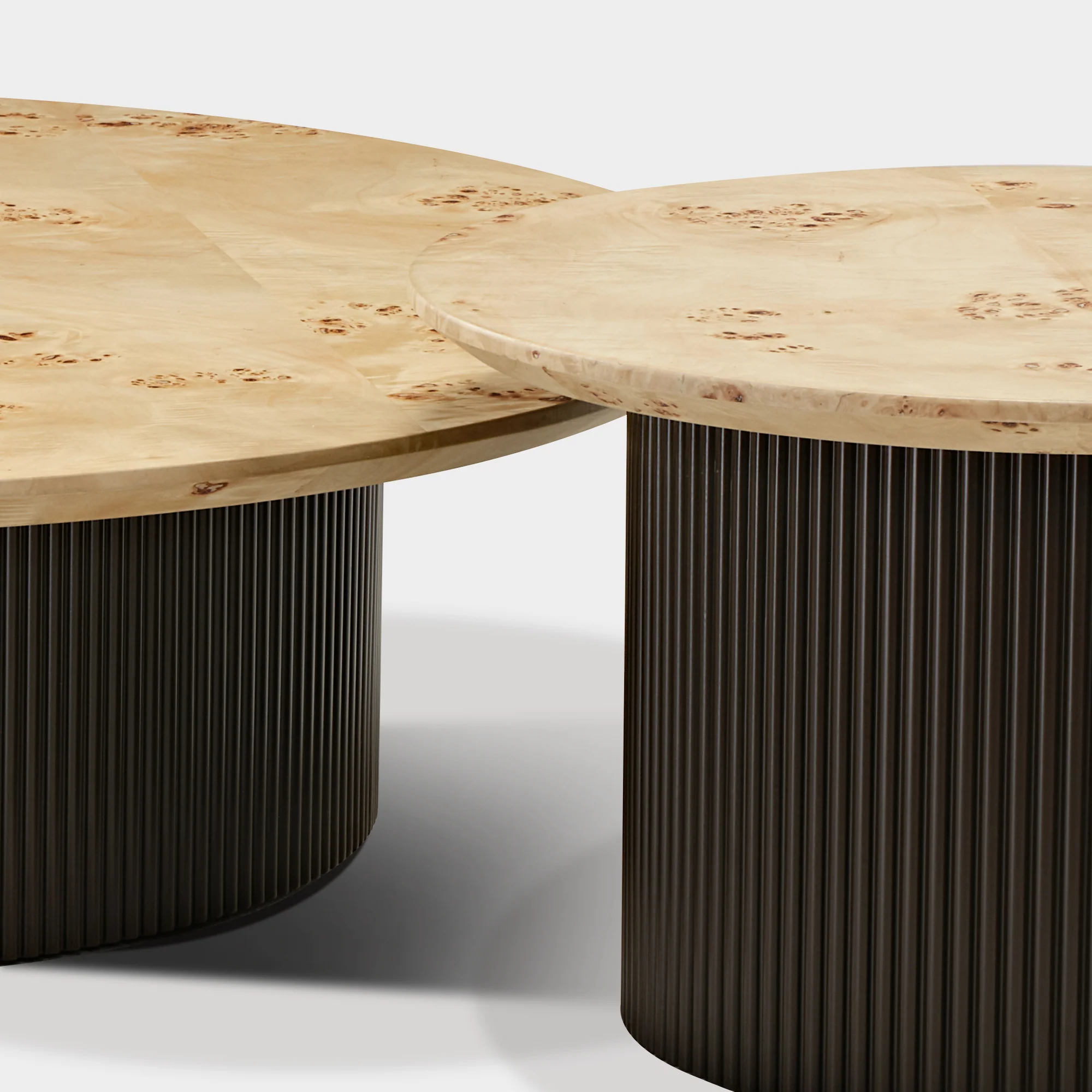 43" Birch Wood Veneer Coffee Table Set of 2 - Image 9