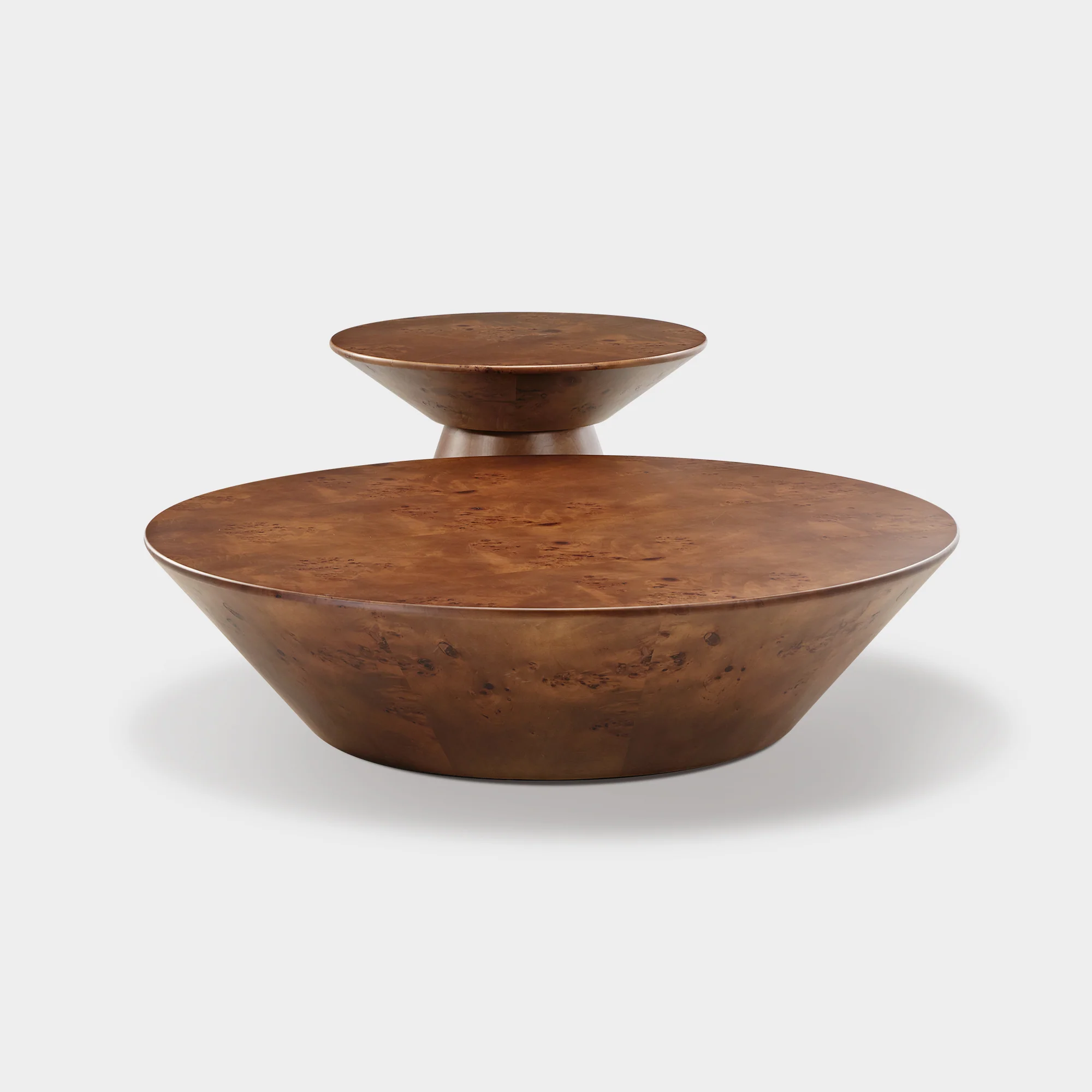 43" Brown Round Coffee Table Set of 2 - Image 14