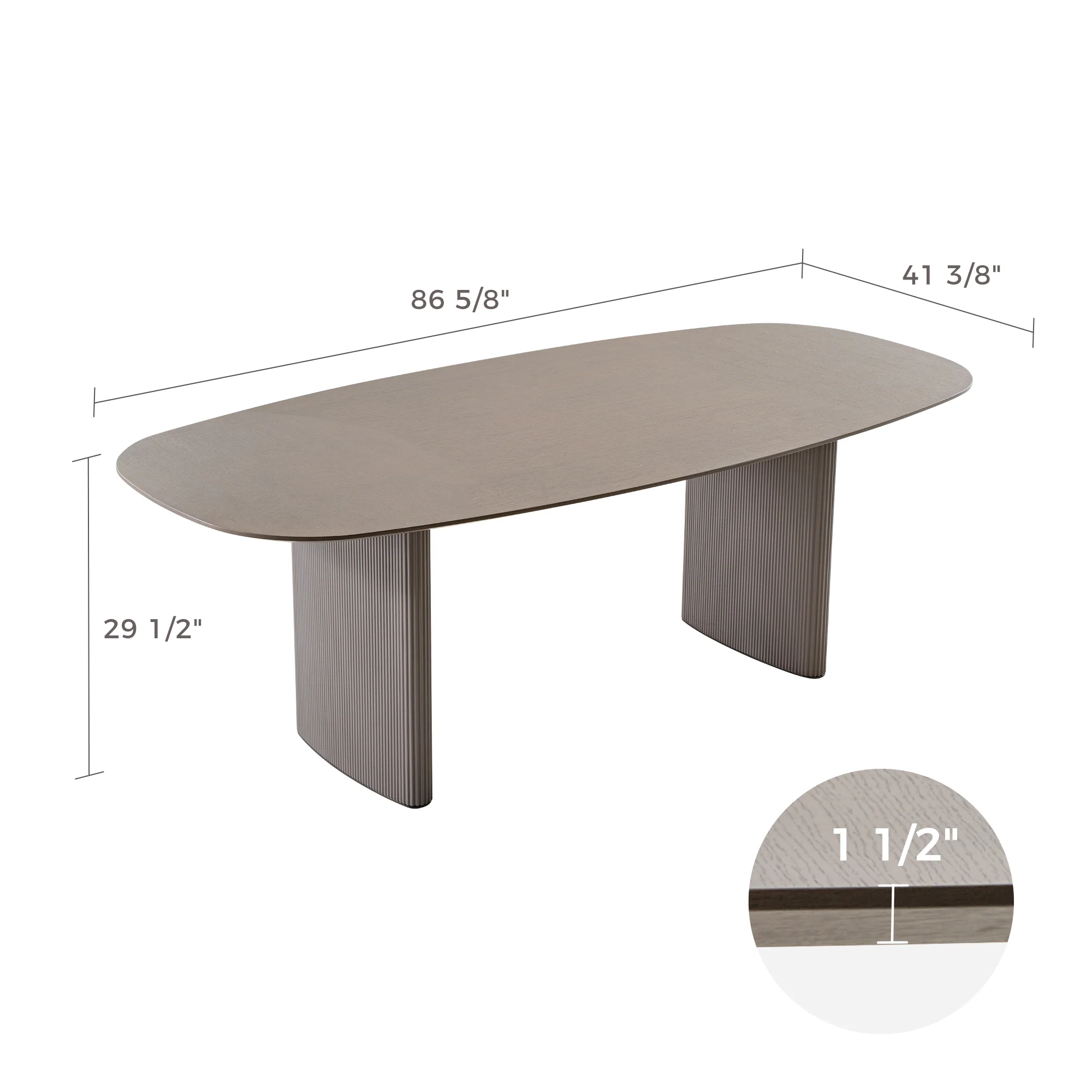 Stella, 86.06" Oval Dining Table, Gray - Image 12