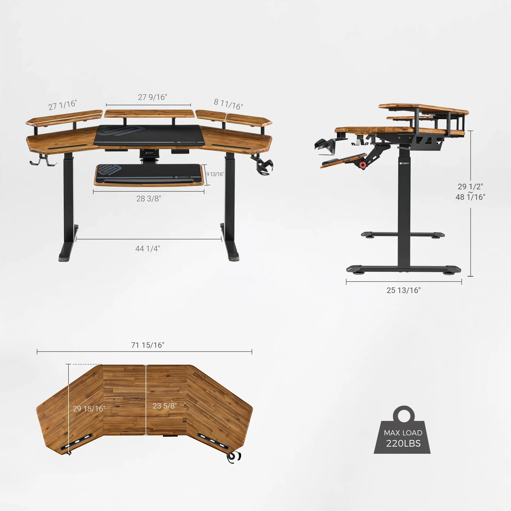 Aero Pro Wing-Shaped Standing Desk (72"x23") - Image 66