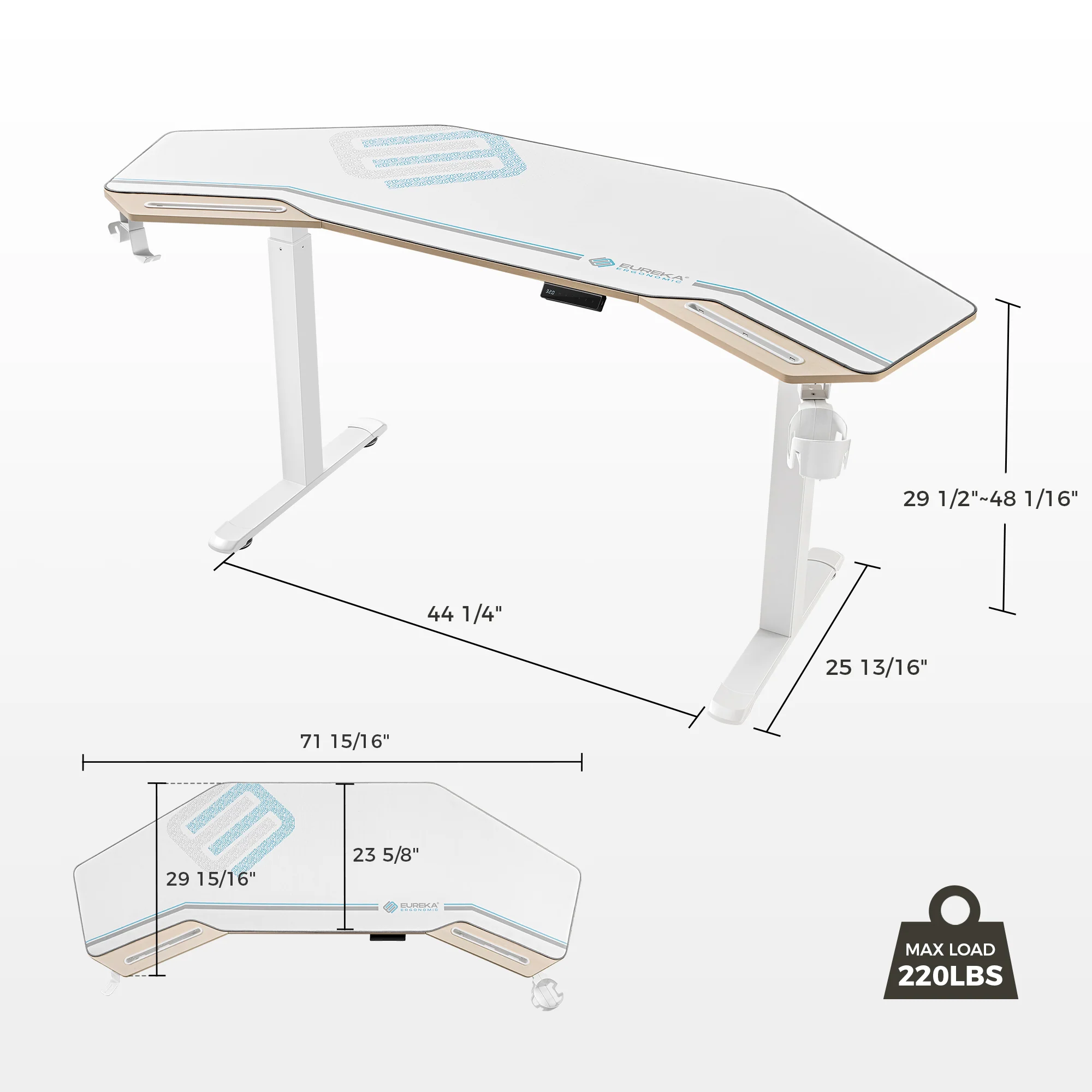 Aero Pro Wing-Shaped Standing Desk (72"x23") - Image 72