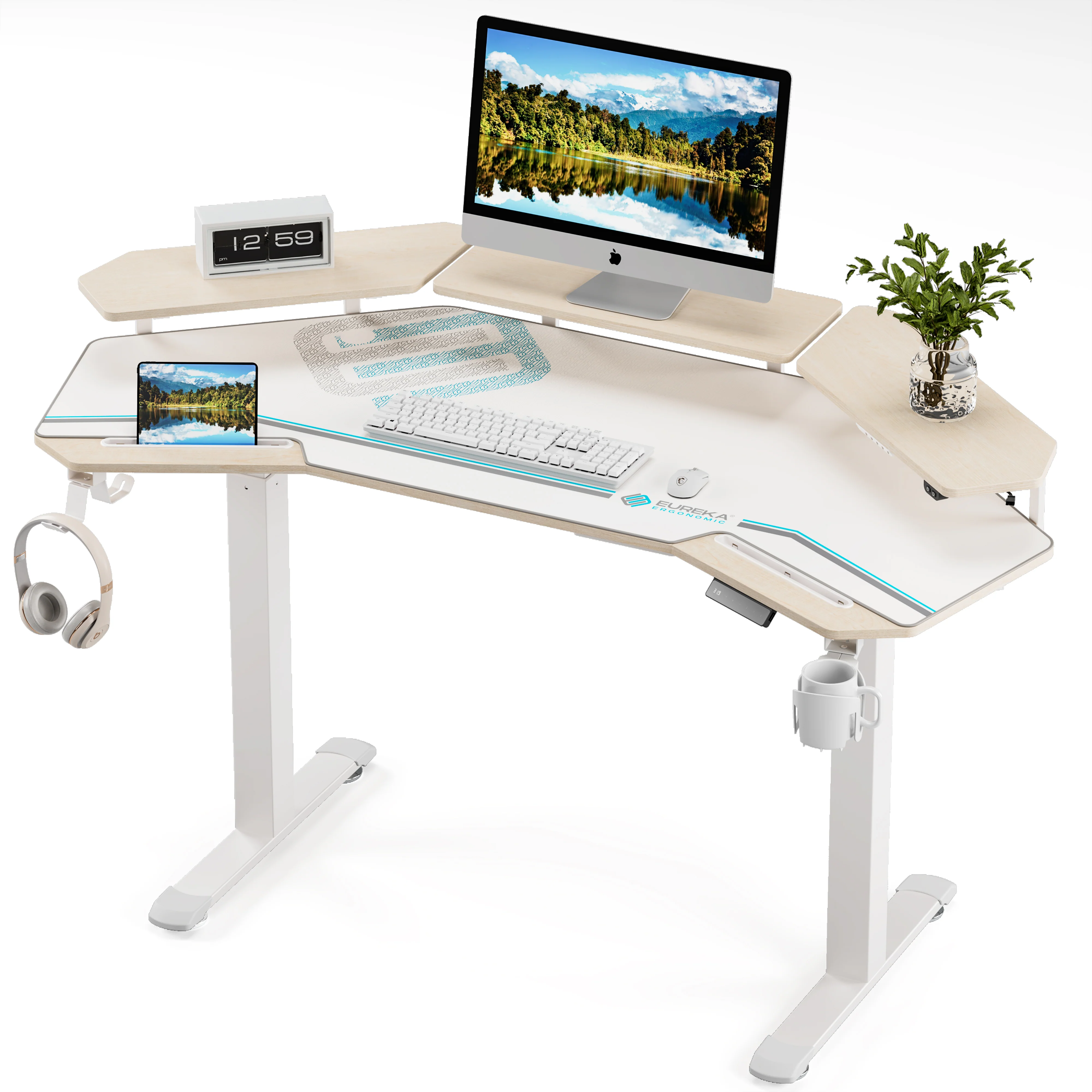 Aero Pro Wing Shaped Standing Desk (63"x23") - Image 15