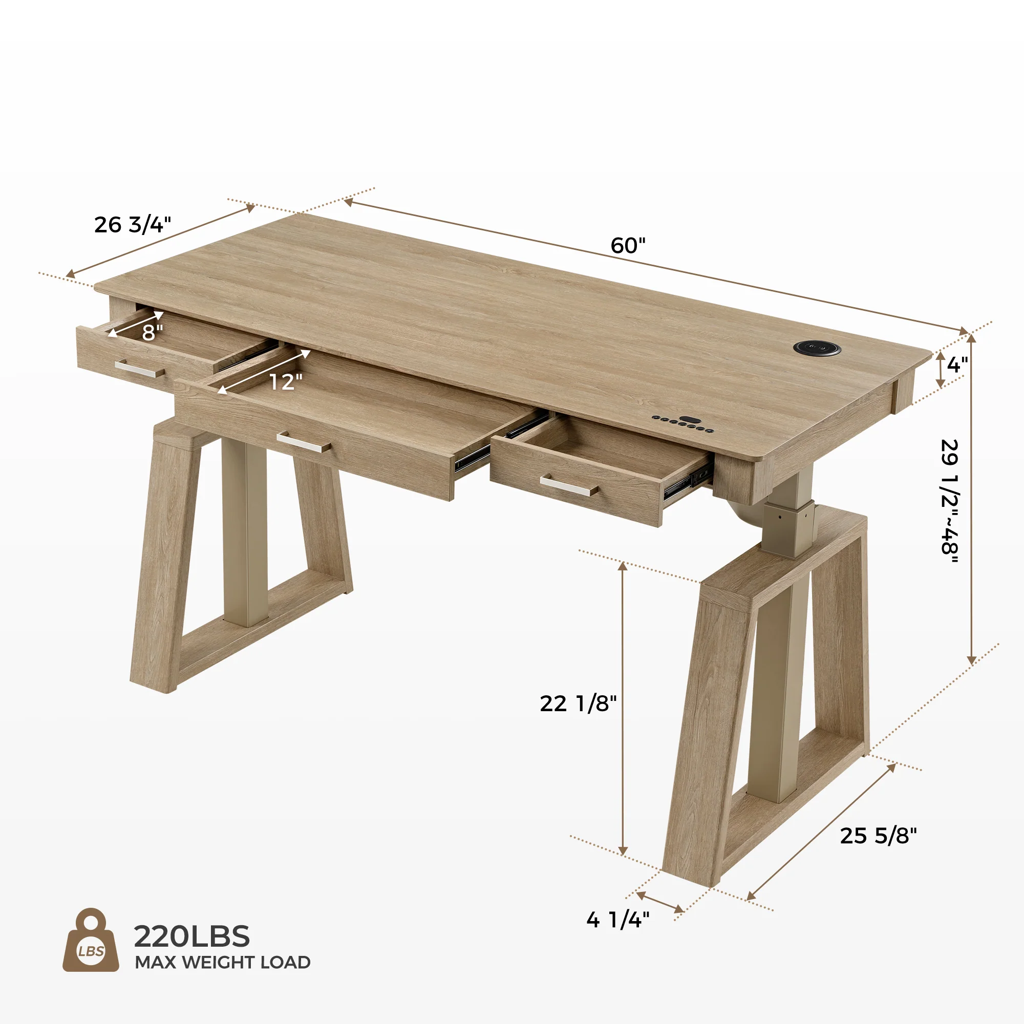 Ark EL Executive Standing Desk (60"x26") - Image 12