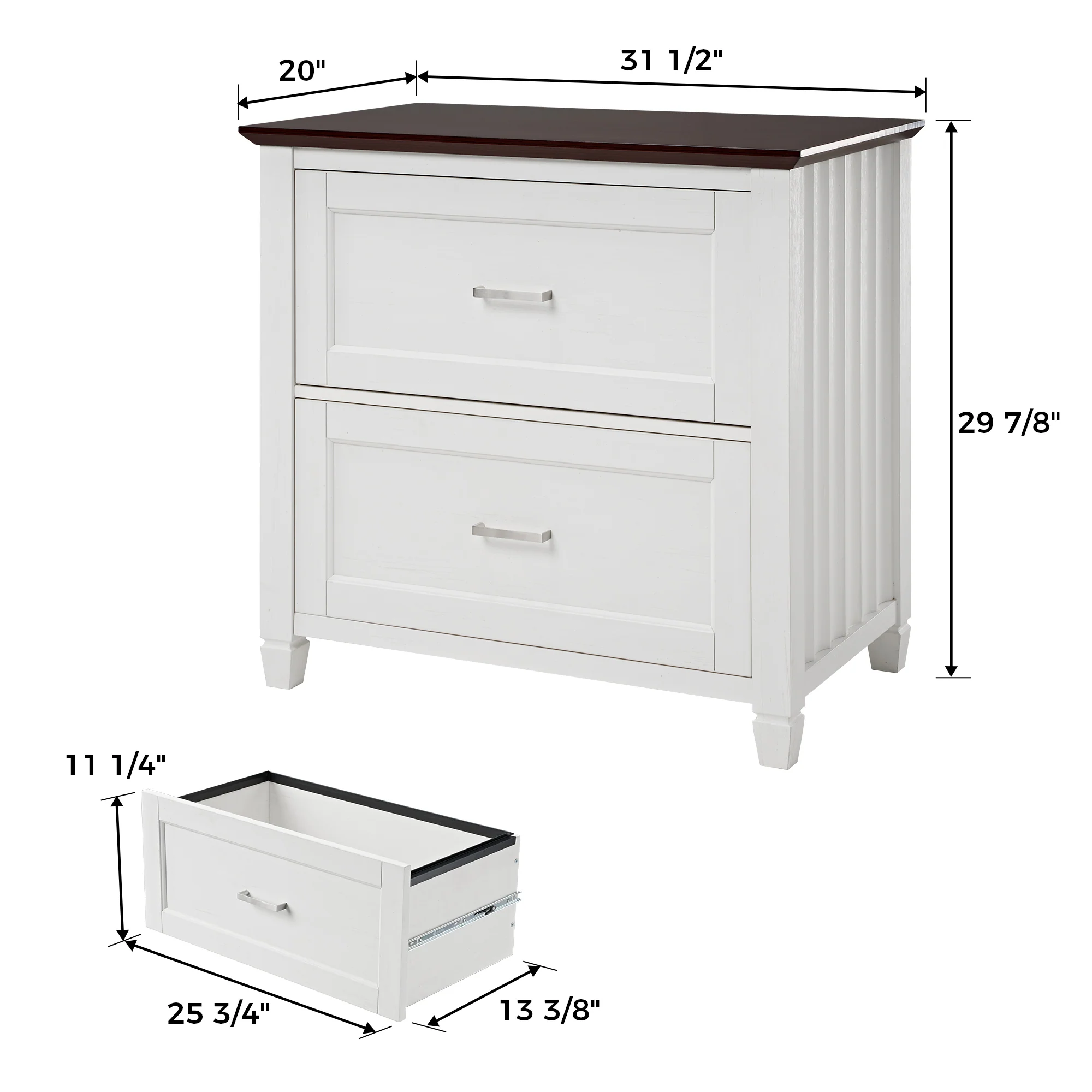 Ark ES, 29" File Storage Cabinet, White - Image 13