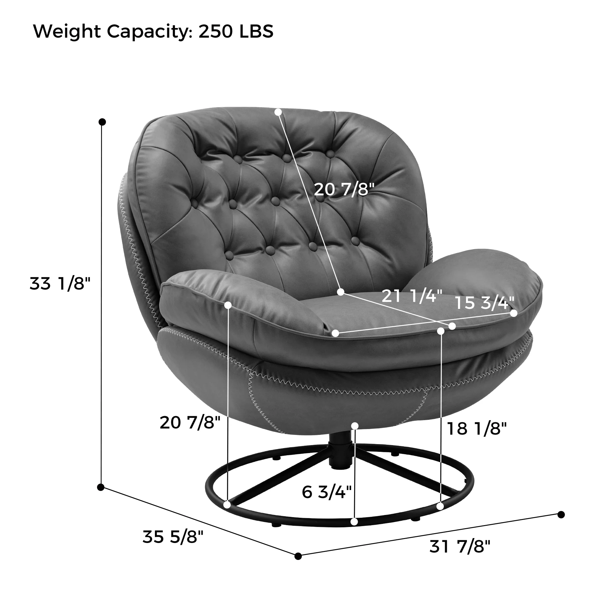Camden, Modern Swivel Lounge Chair - Image 24