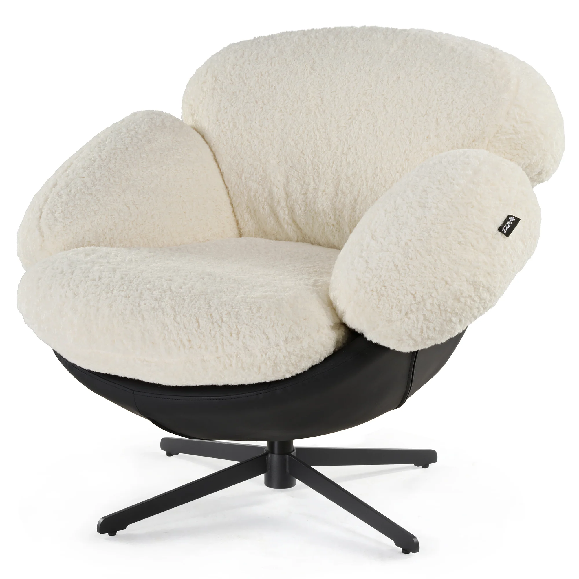 Cara, Modern Comfy Swivel Lounge Chair, White - Image 12