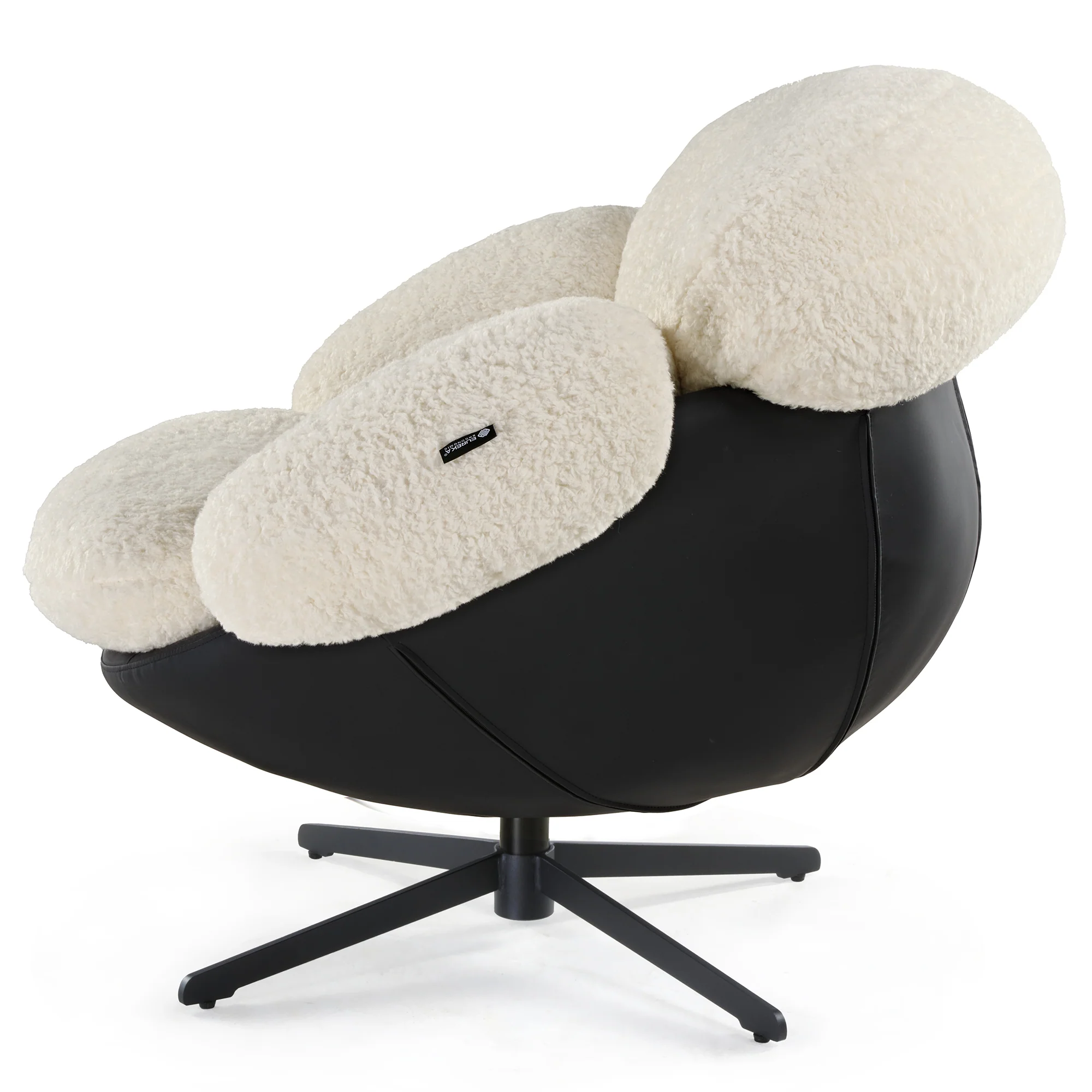 Cara, Modern Comfy Swivel Lounge Chair, White - Image 13