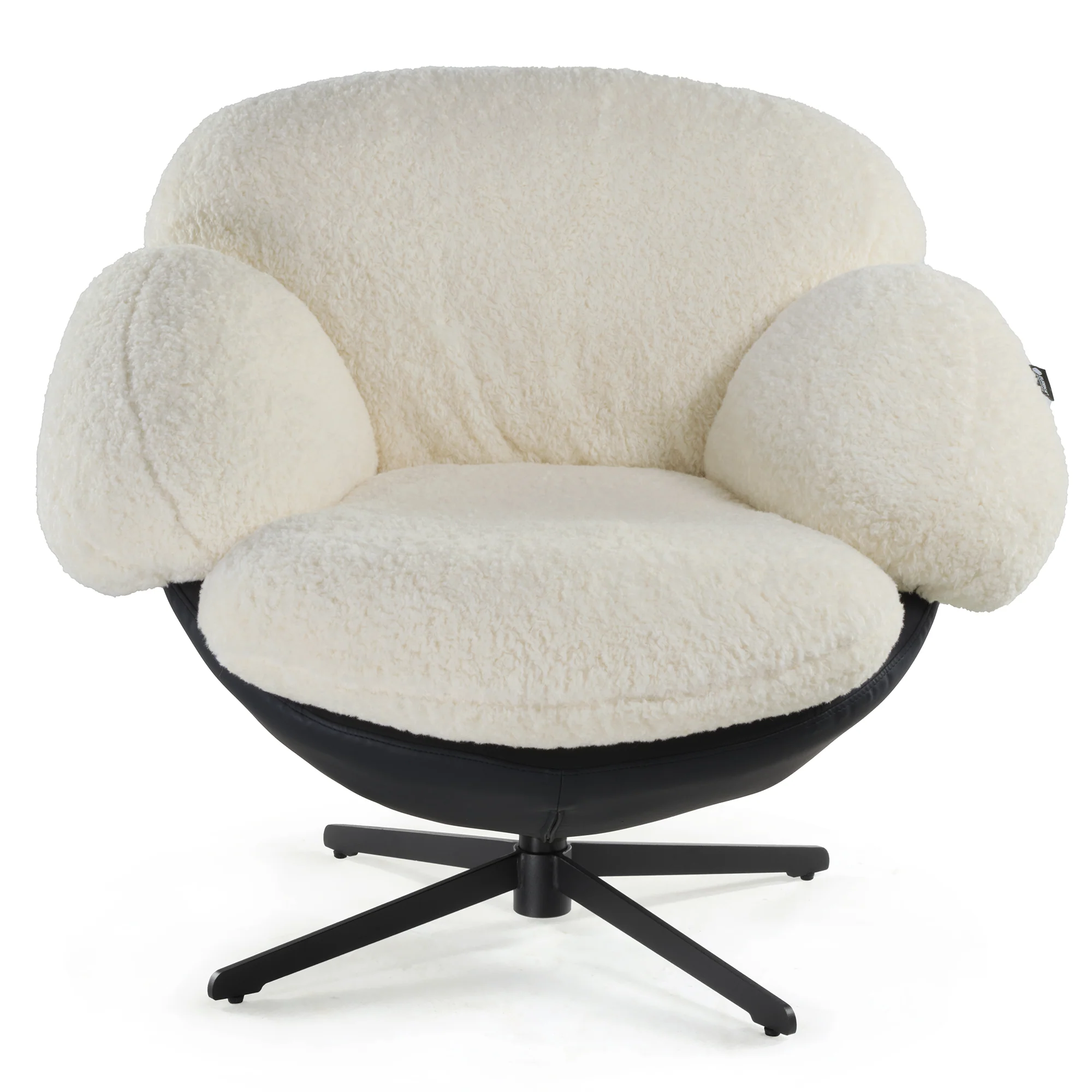Cara, Modern Comfy Swivel Lounge Chair, White - Image 15