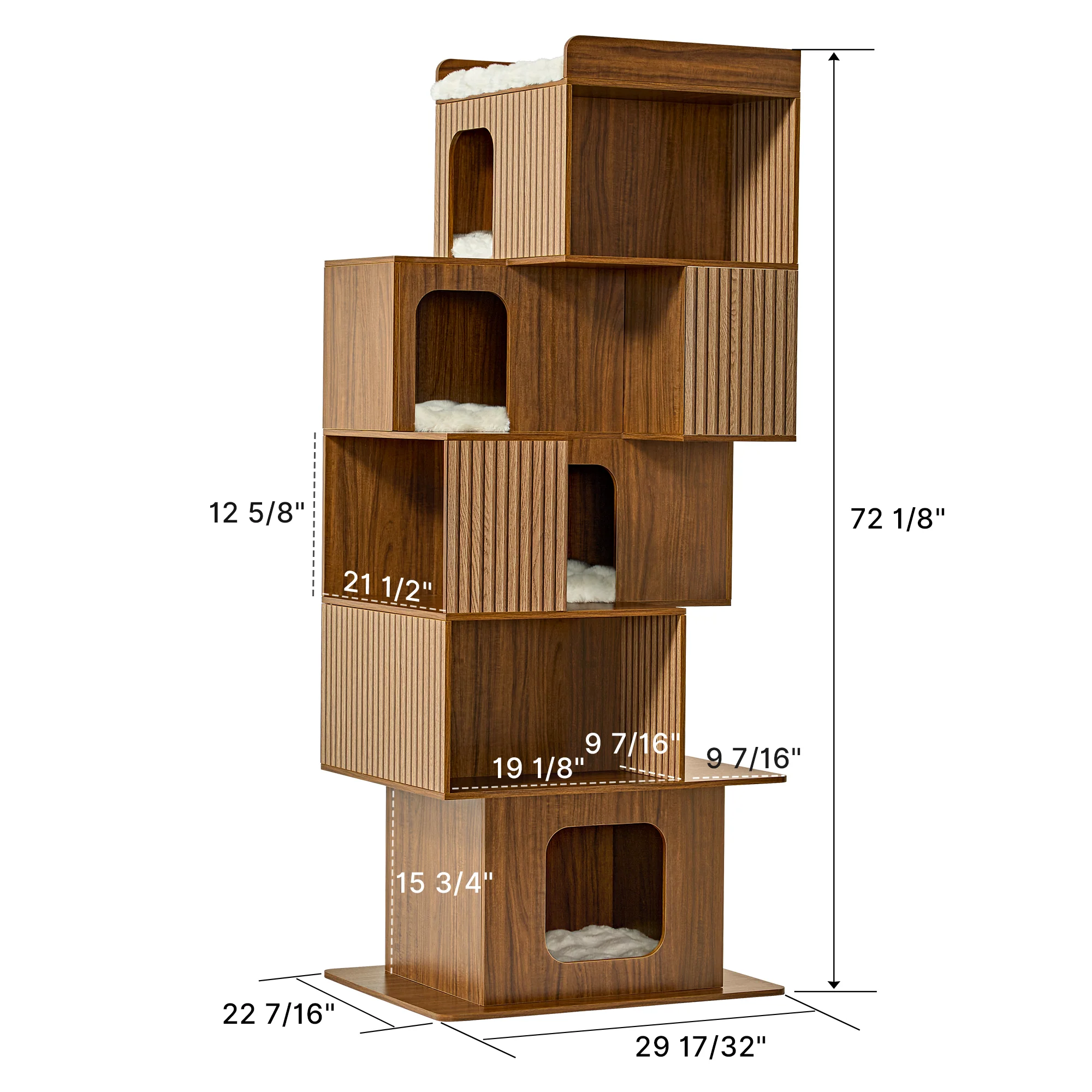 Pawlio, 72" Owner & Pet Shared Bookshelf Cat Tree - Image 15