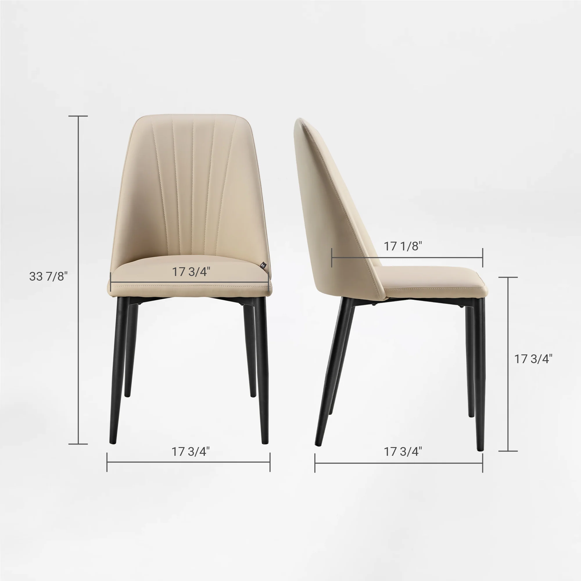 Chester, Upholstered Dining Side Chairs Set of 2, Off-white - Image 19