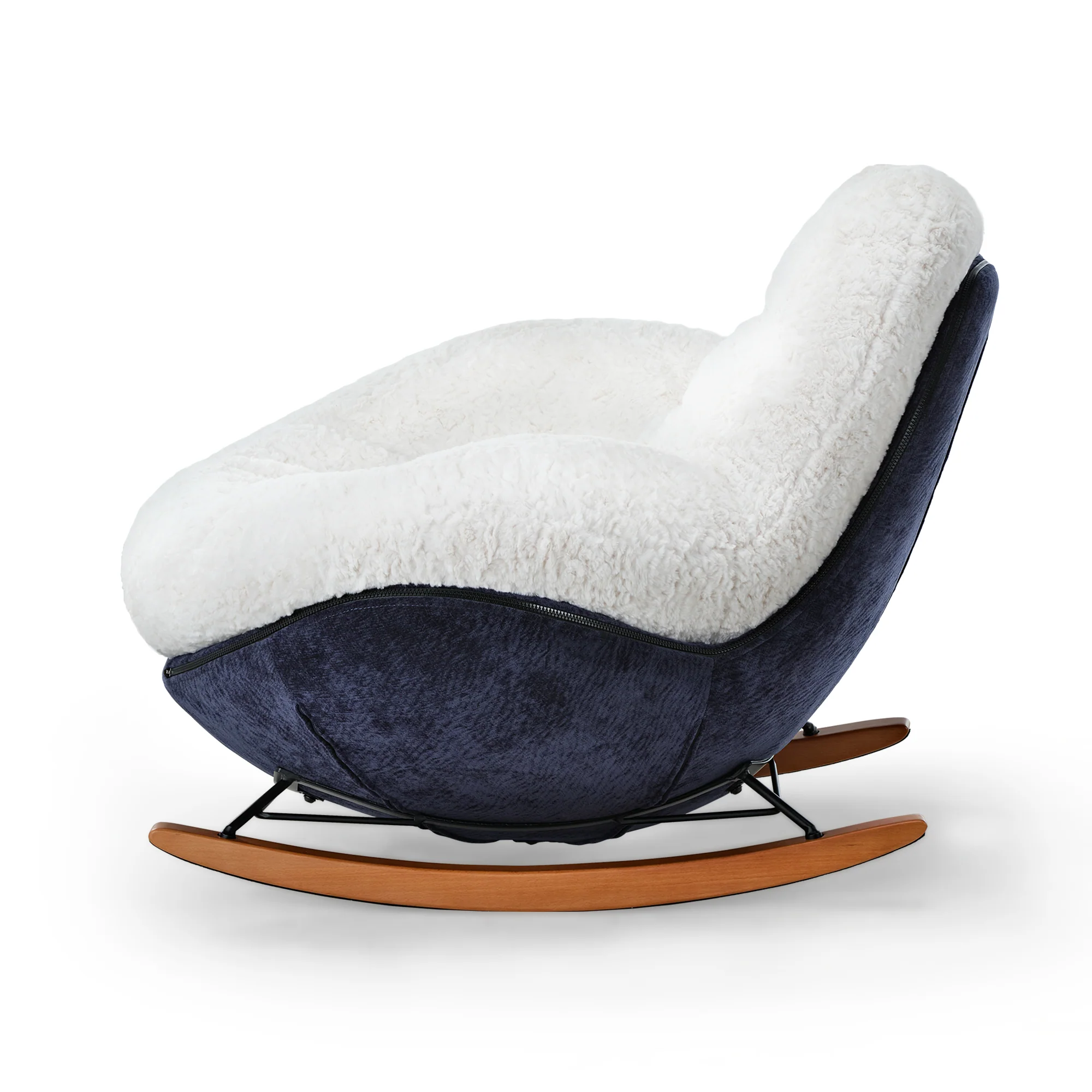 Chloe, Comfy Rocking Lounge Chair, Off White - Image 10