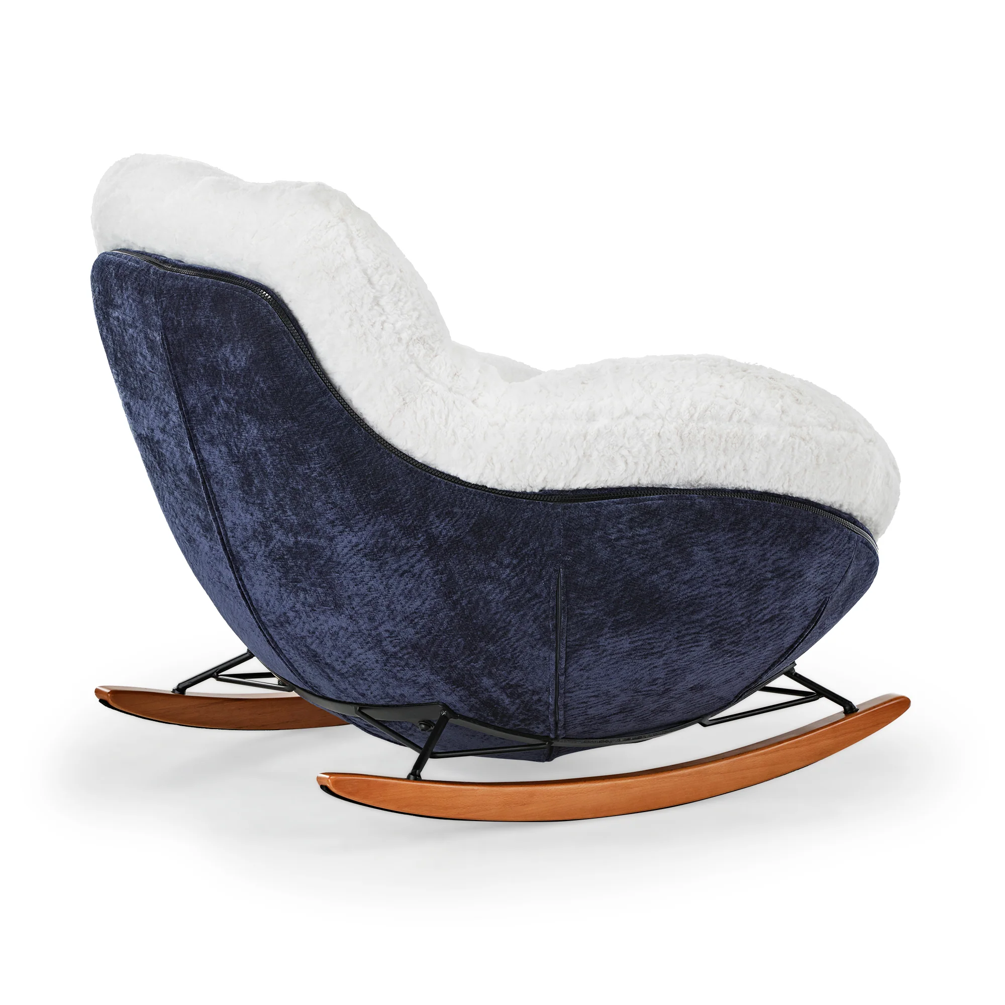Chloe, Comfy Rocking Lounge Chair, Off White - Image 11