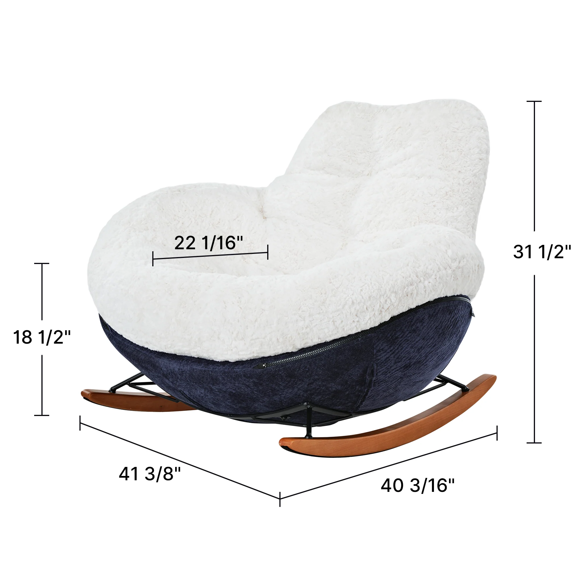 Chloe, Comfy Rocking Lounge Chair, Off White - Image 12