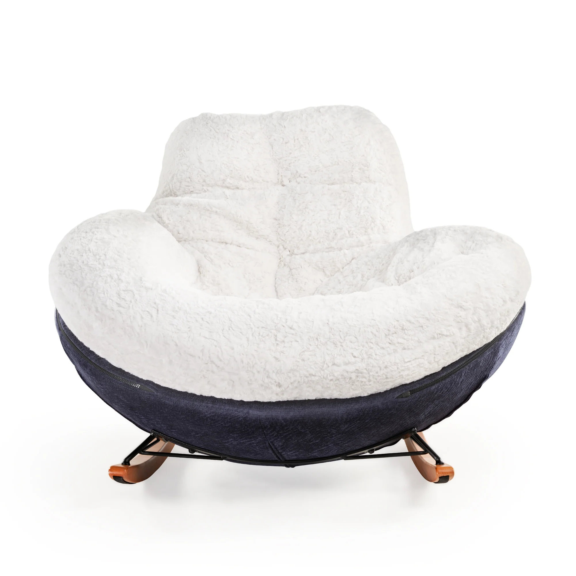 Chloe, Comfy Rocking Lounge Chair, Off White - Image 8