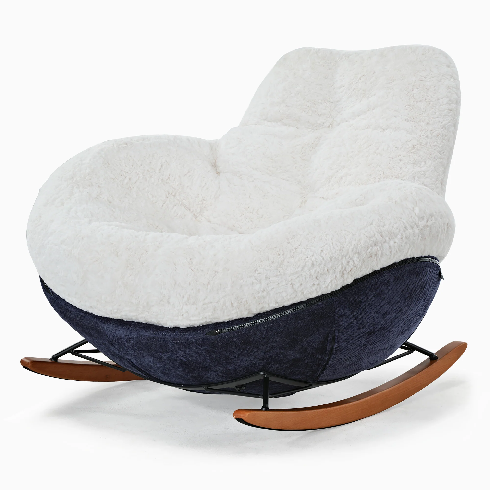 Chloe, Comfy Rocking Lounge Chair, Off White - Image 9