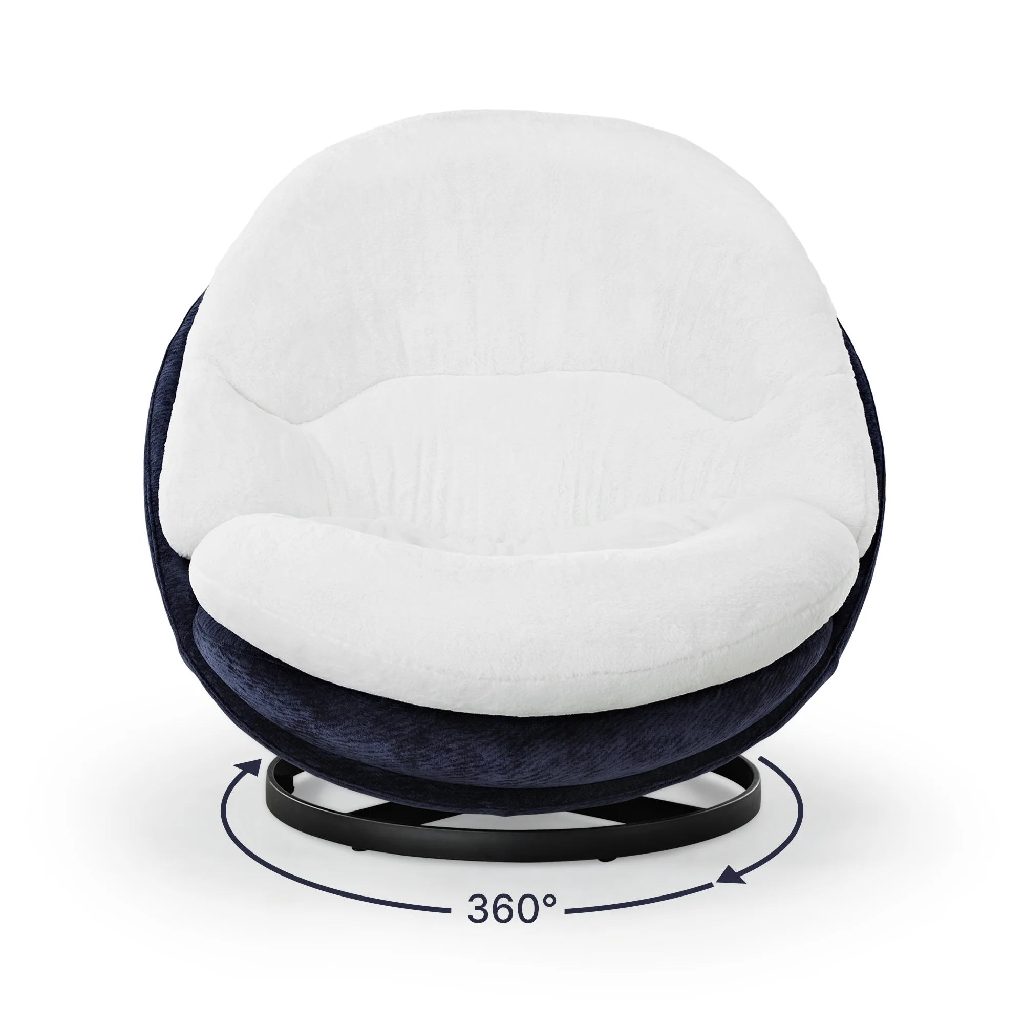 Gloria, Soft Upholstered Swivel Lounge Chair, White - Image 9