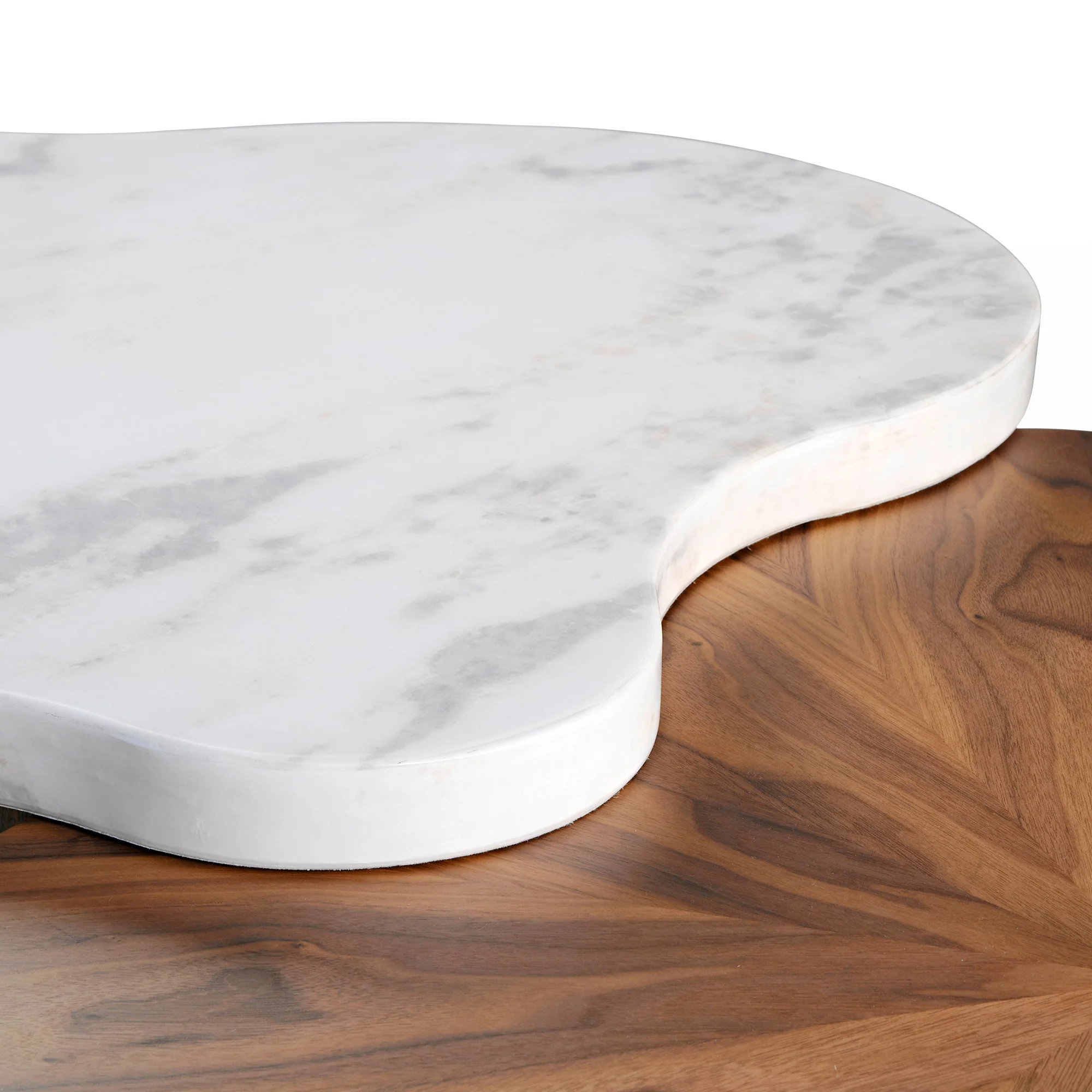 63" Cloud Shape Solid Wood Coffee Table Set - Image 6