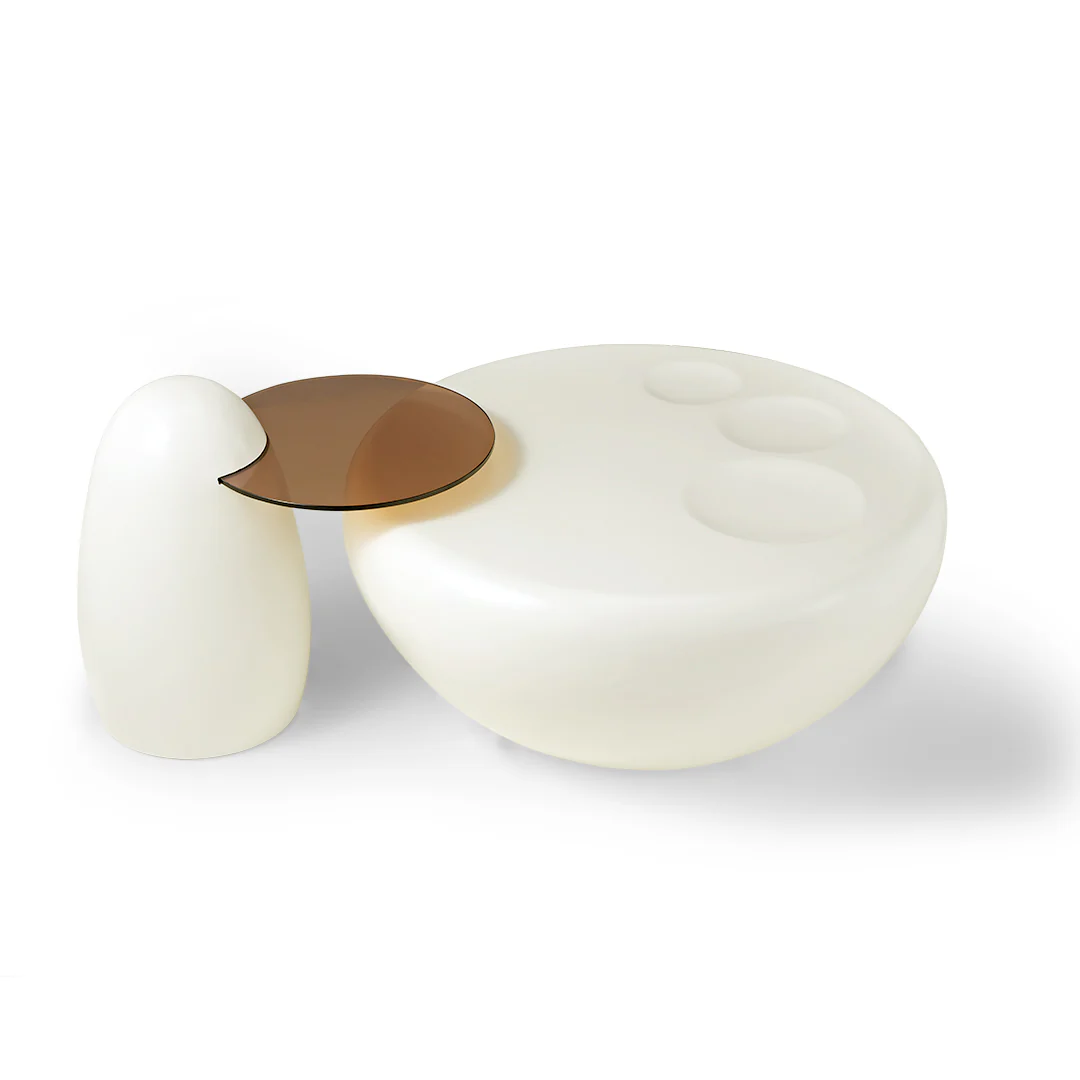 33" Abstract Cat Claw Coffee Table With Penguin Side Table Set - Image 10