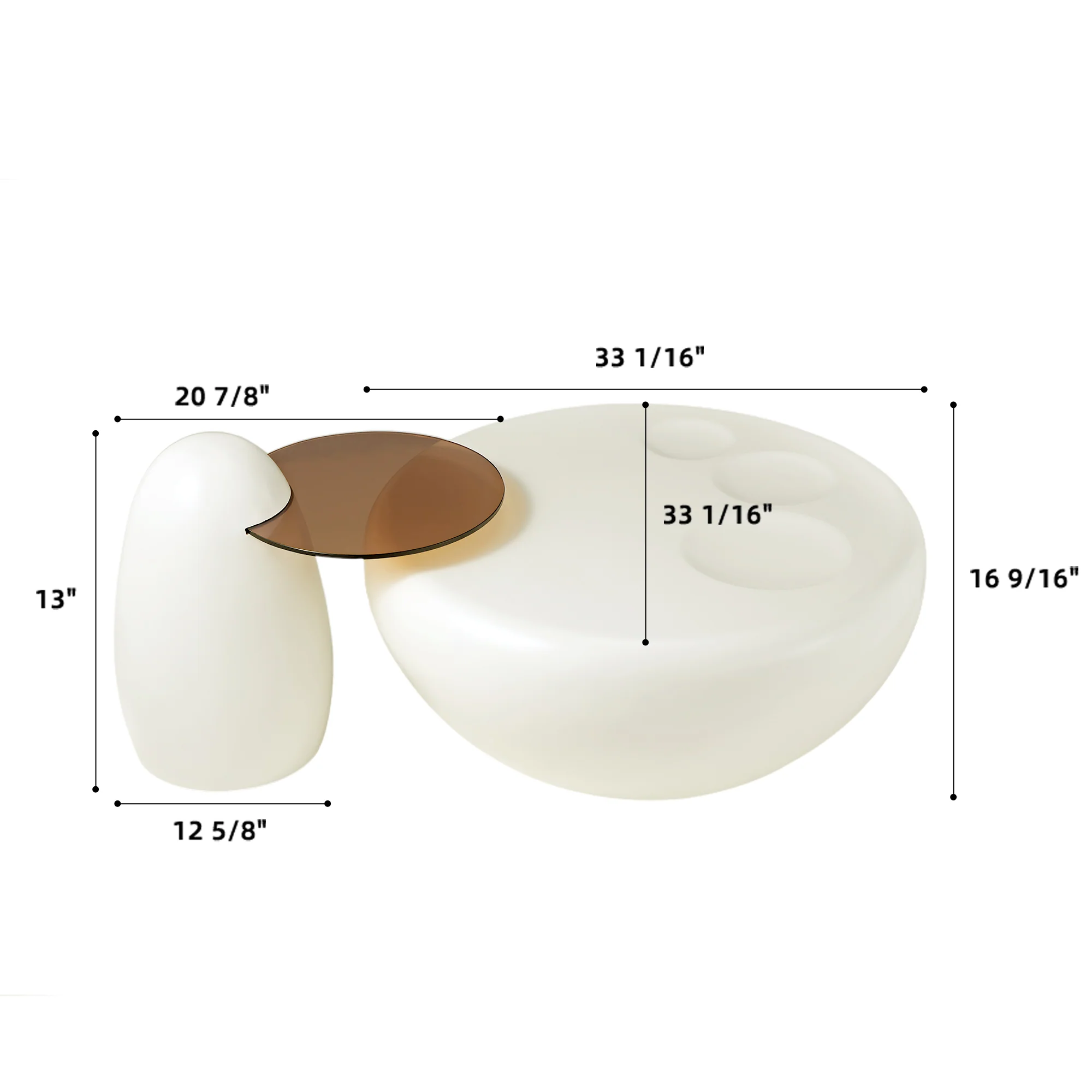 33" Abstract Cat Claw Coffee Table With Penguin Side Table Set - Image 13