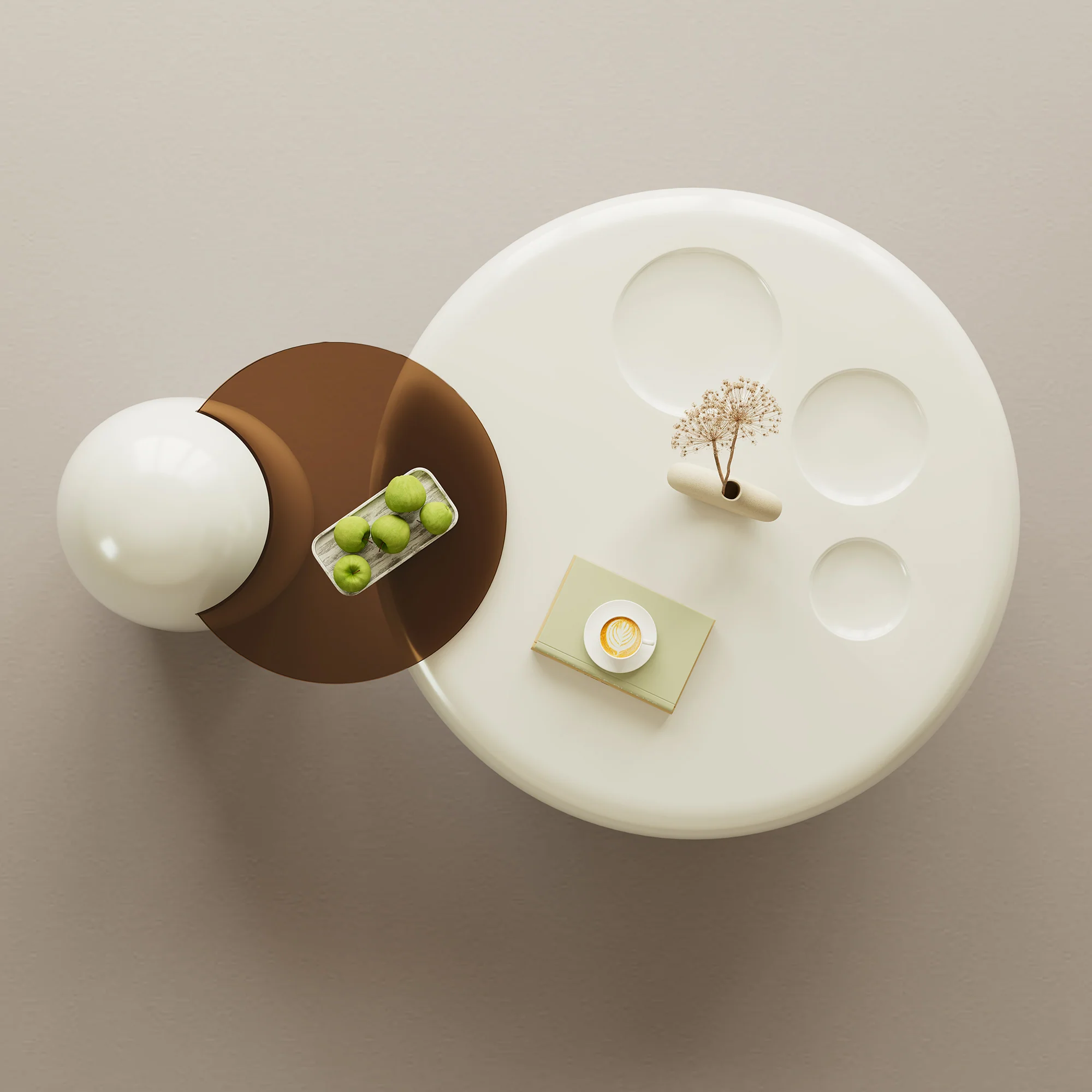 33" Abstract Cat Claw Coffee Table With Penguin Side Table Set - Image 5