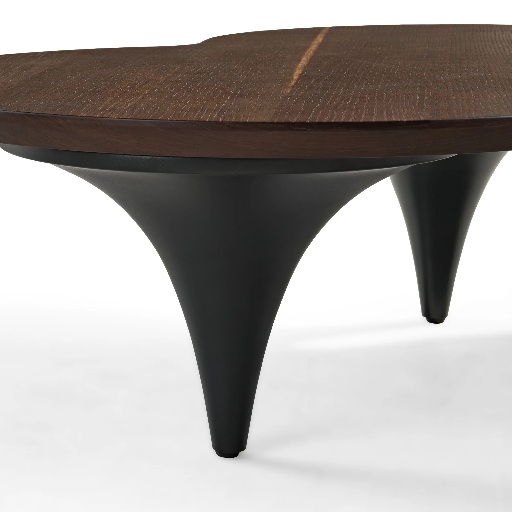 55" Modern Irregular Walnut Coffee Table - Image 11