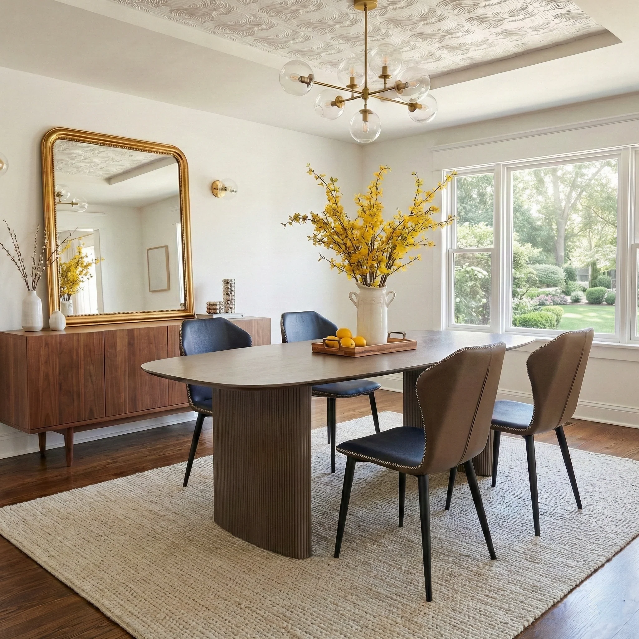 Elysian, Upholstered Dining Side Chairs Set of 2,  Blue - Image 3