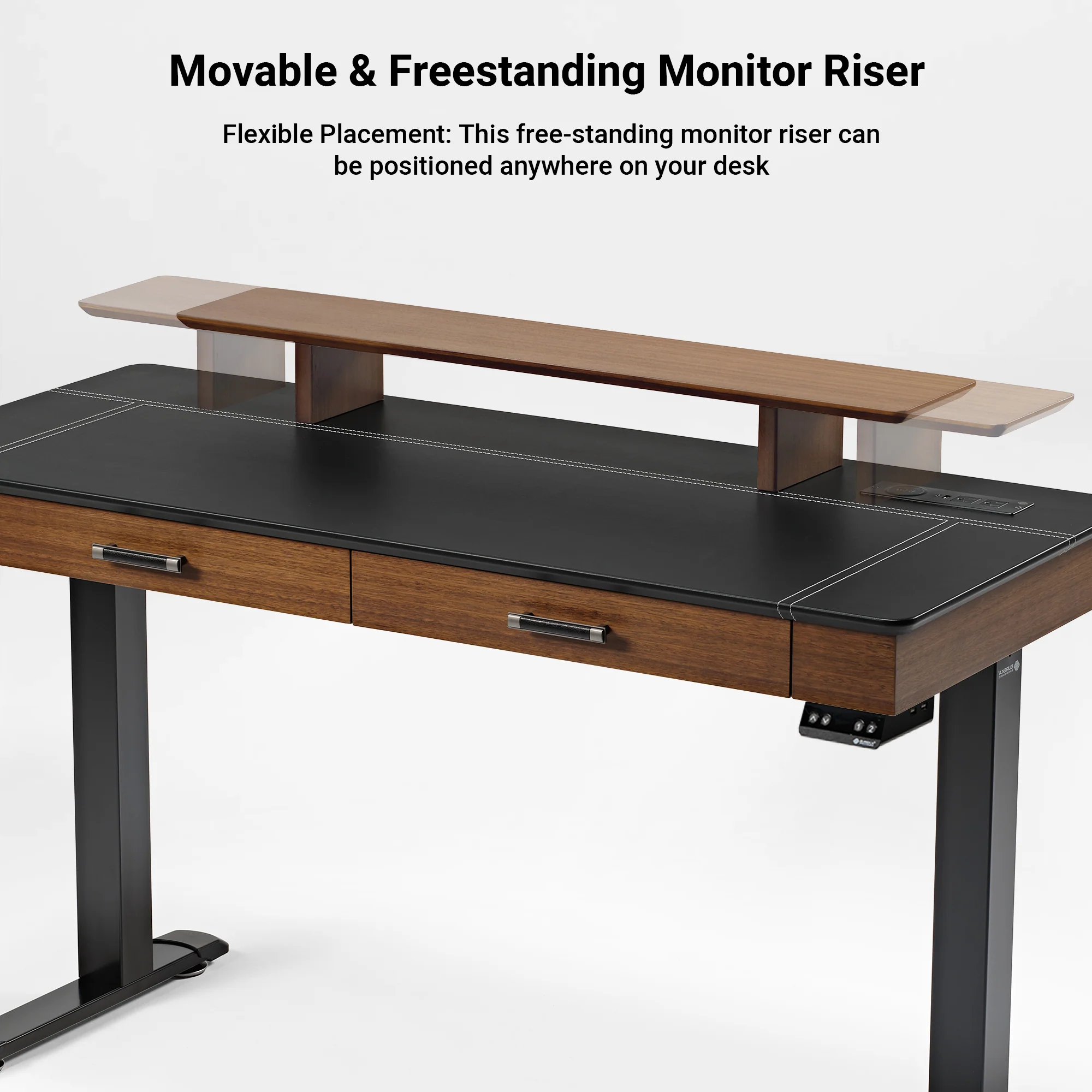Faux Saddle Leather Adjustable Standing Desk (55"x23") - Image 8