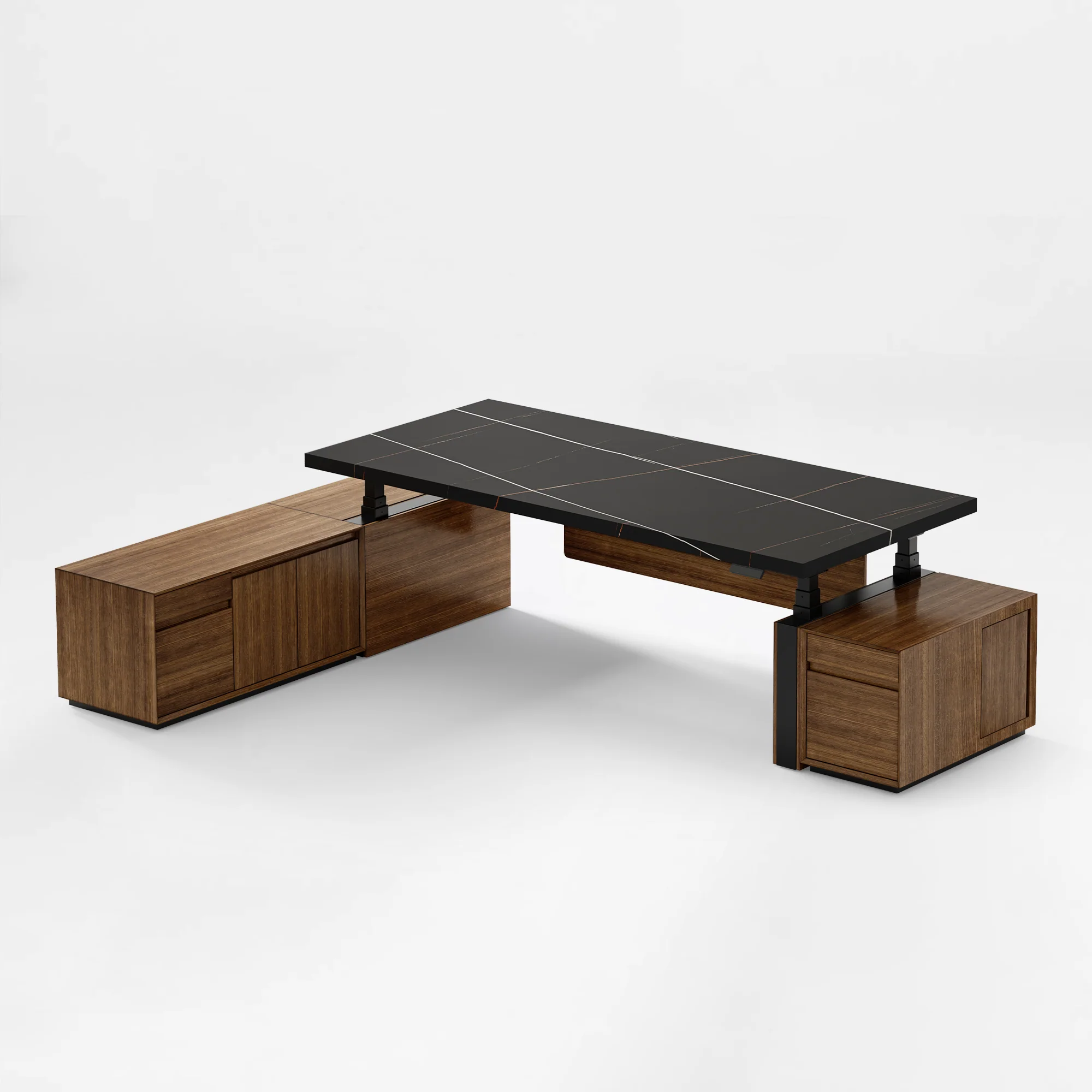 Zen Pro Series, 87"/72" Executive Standing Desk with Cabinets Set - Image 29