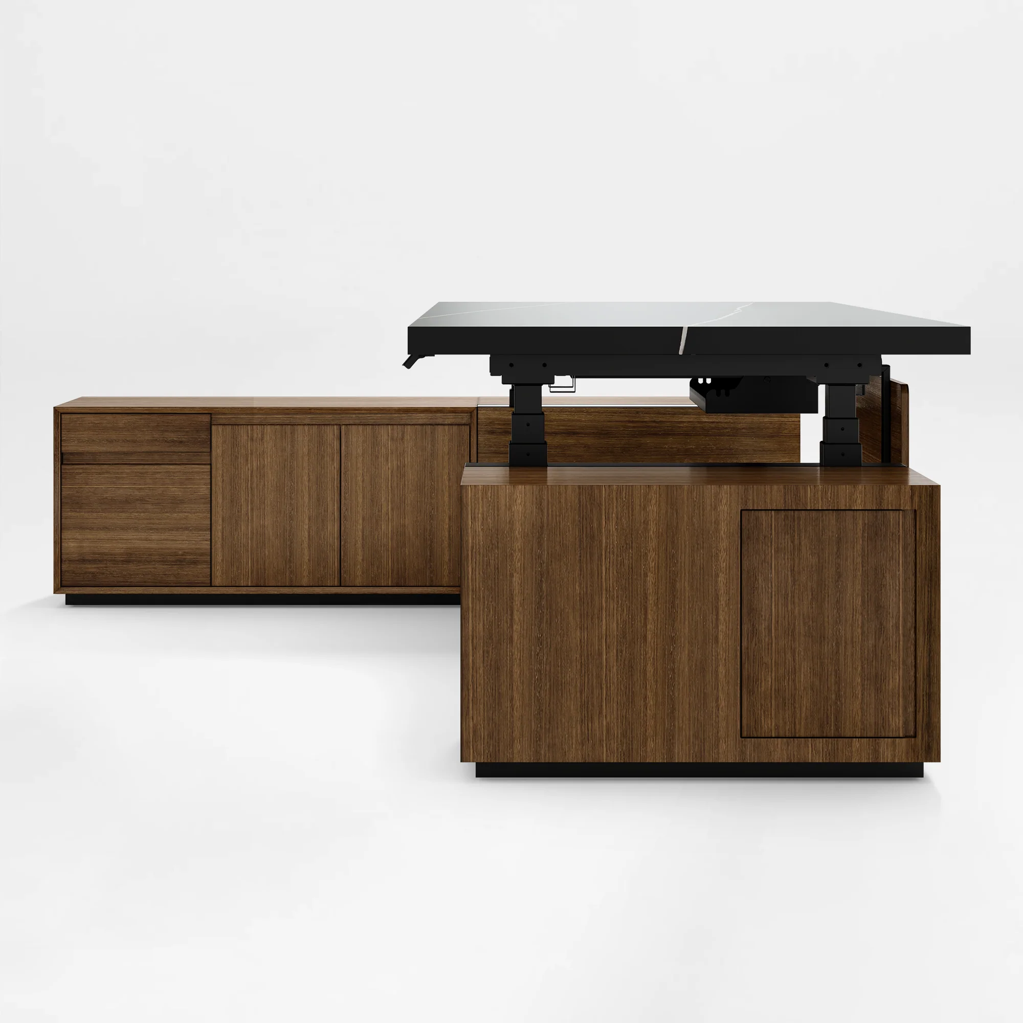 Zen Pro Series, 87"/72" Executive Standing Desk with Cabinets Set - Image 38