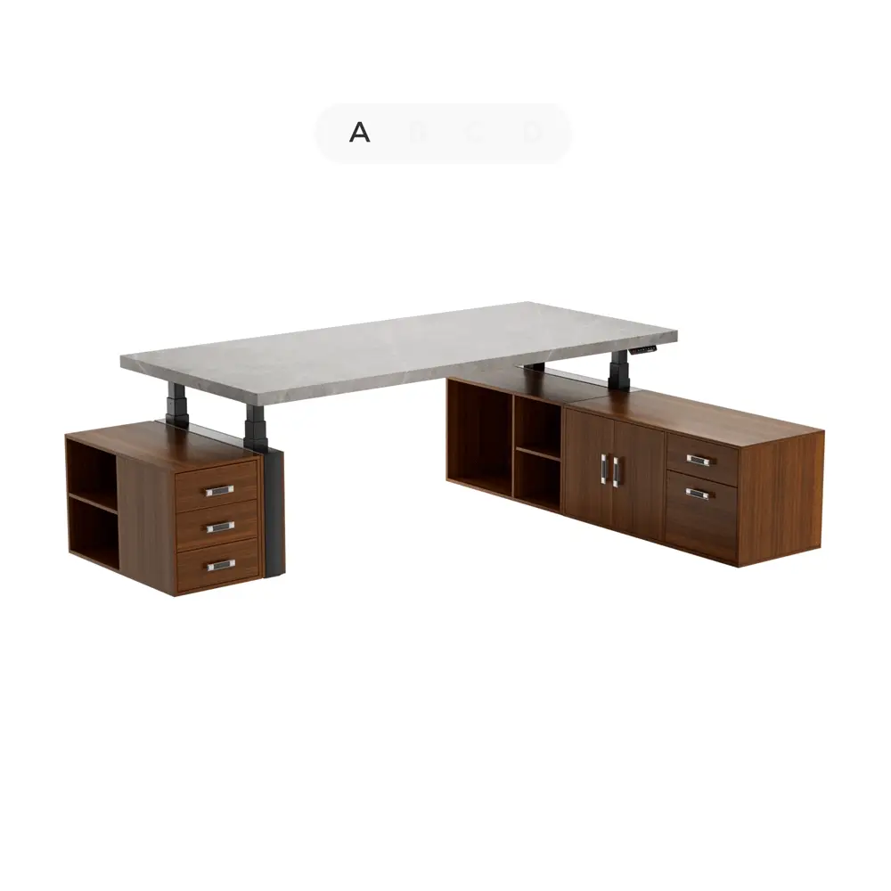 Zen Pro Series, 87"/72" Executive Standing Desk with Cabinets Set - Image 45