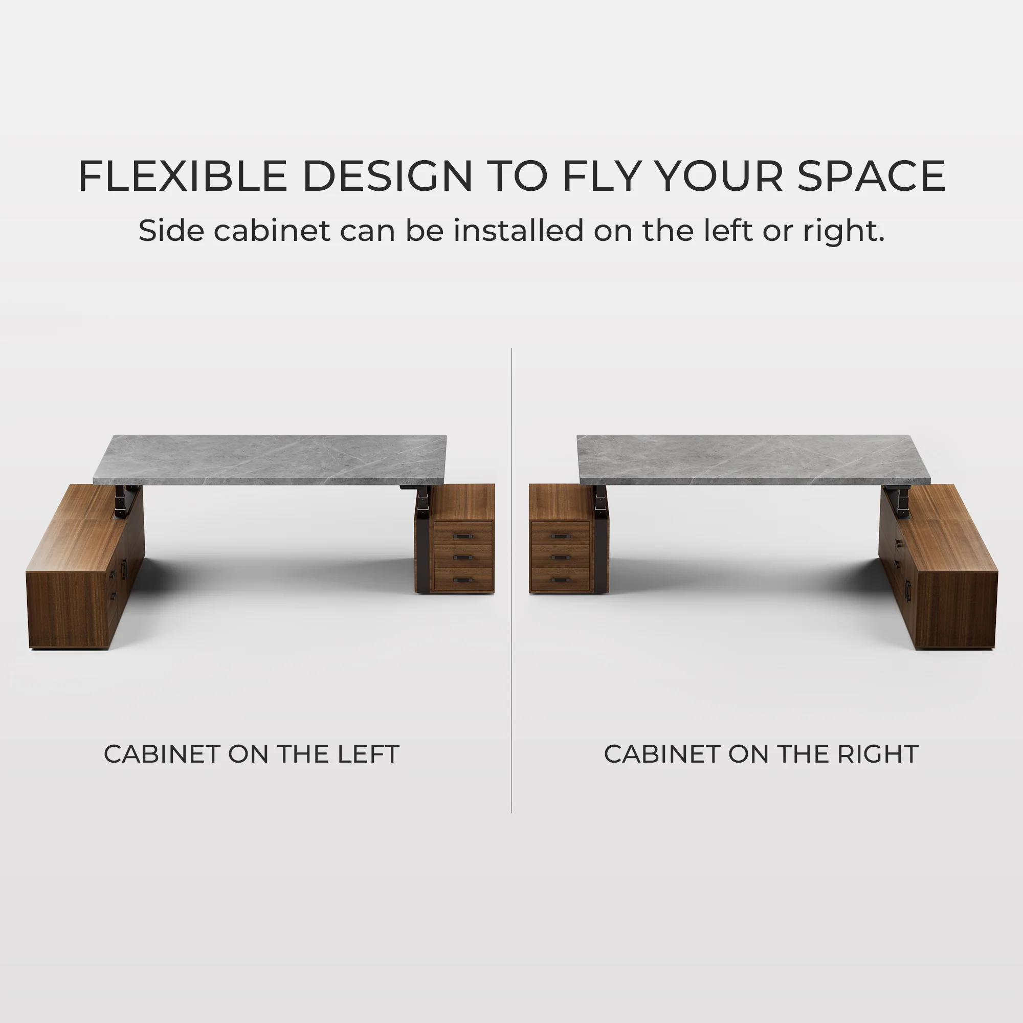 Zen Pro Series, 87"/72" Executive Standing Desk with Cabinets Set - Image 48