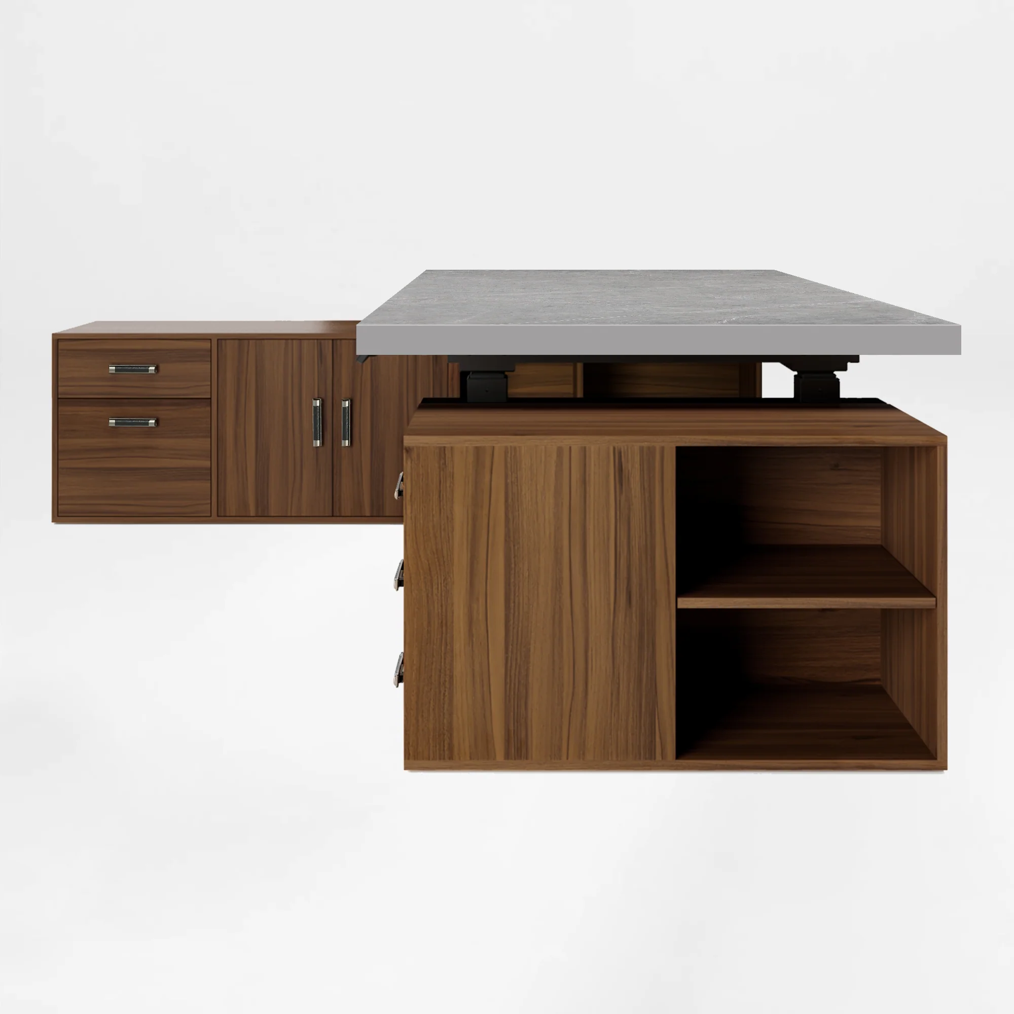 Zen Pro Series, 87"/72" Executive Standing Desk with Cabinets Set - Image 49