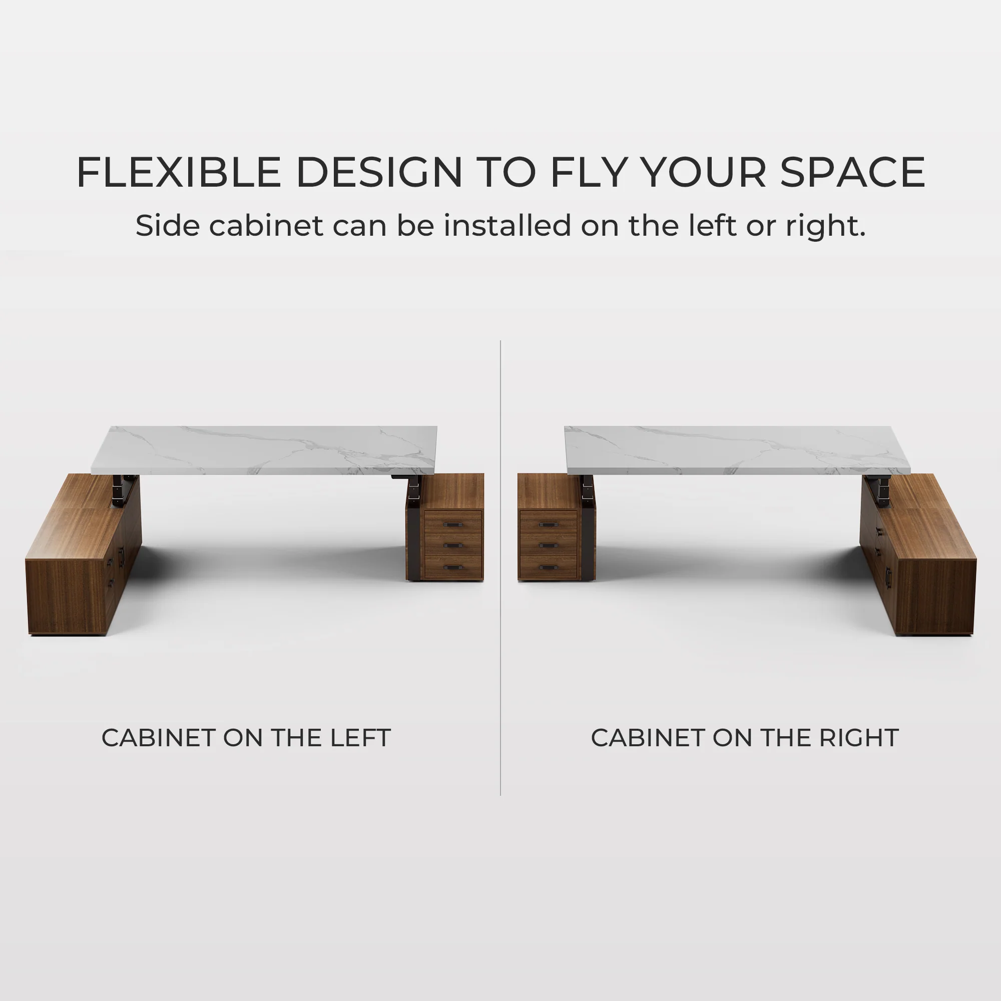 Zen Pro Series, 87"/72" Executive Standing Desk with Cabinets Set - Image 60