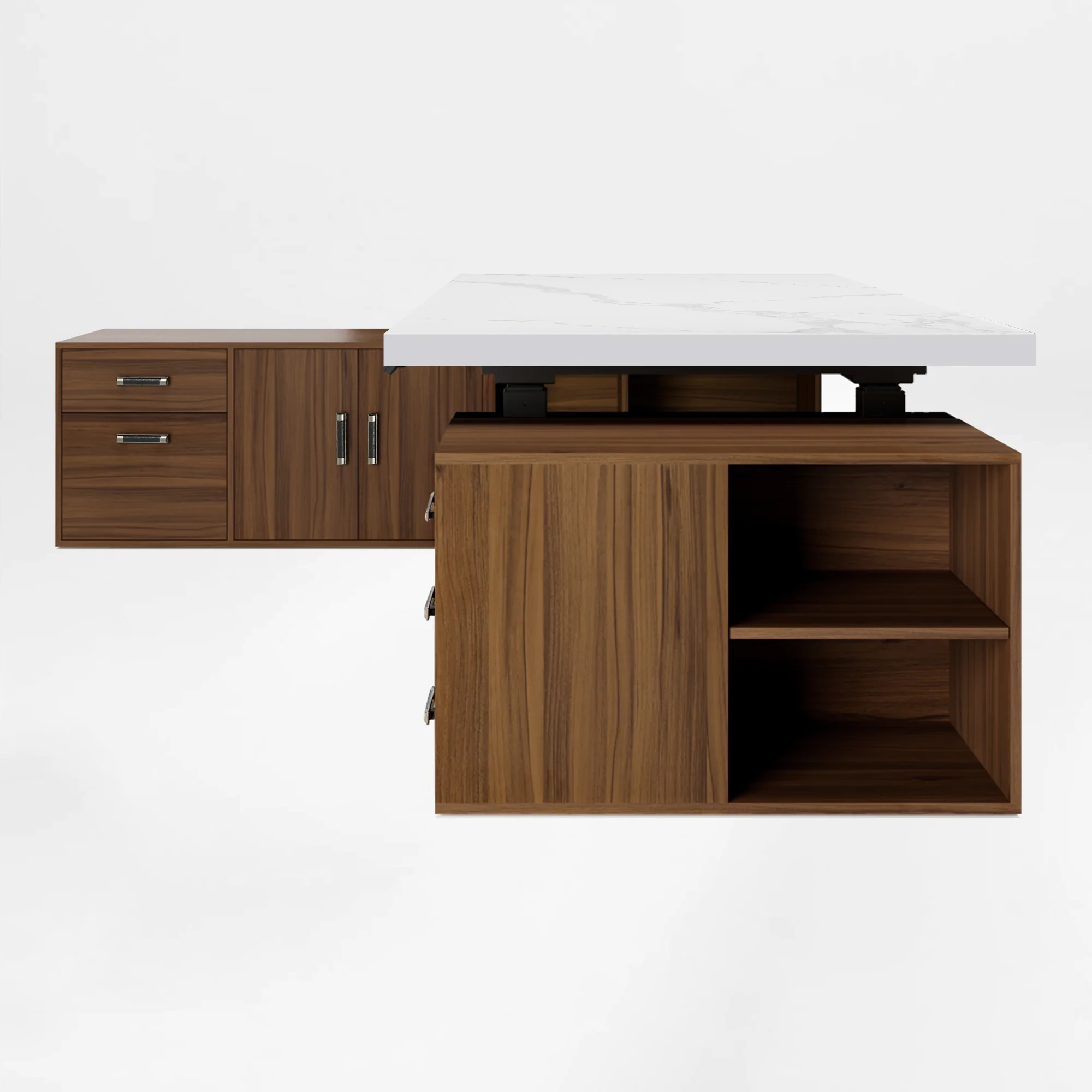 Zen Pro Series, 87"/72" Executive Standing Desk with Cabinets Set - Image 62