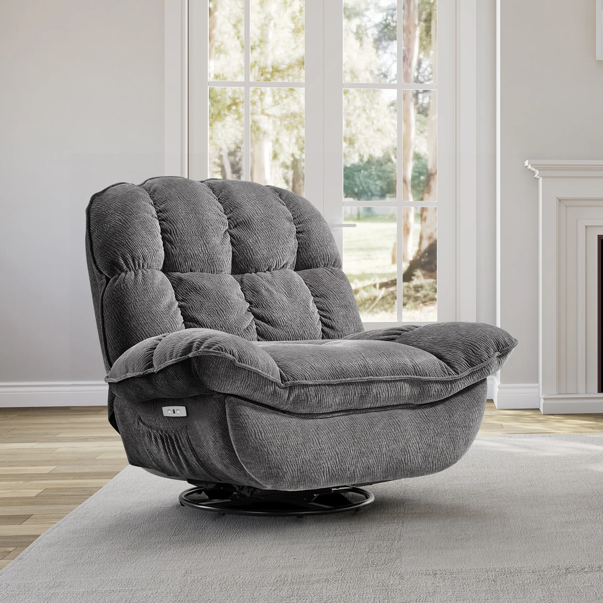 [Coming Soon]Grayson, Power Recliner Chair Rocking Swivel with Storage - Image 4