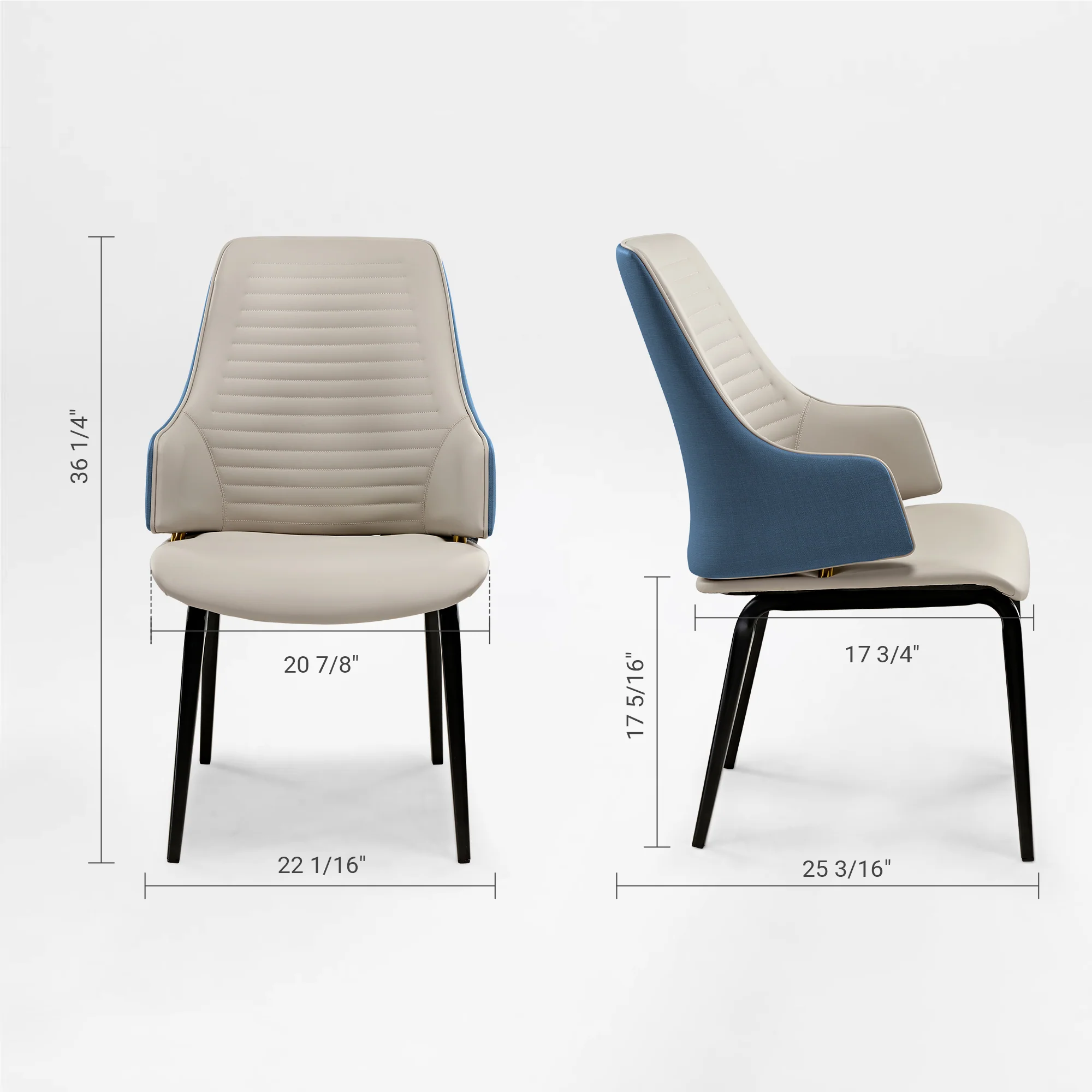 Juliet, Dining Arm Chairs Set of 2, Brown/Blue - Image 36