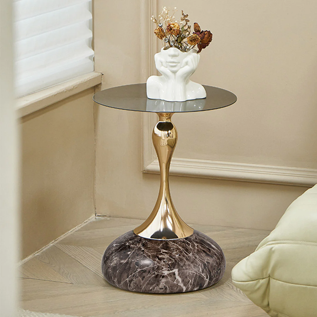 15" Round Metal Top Side Table - Image 3