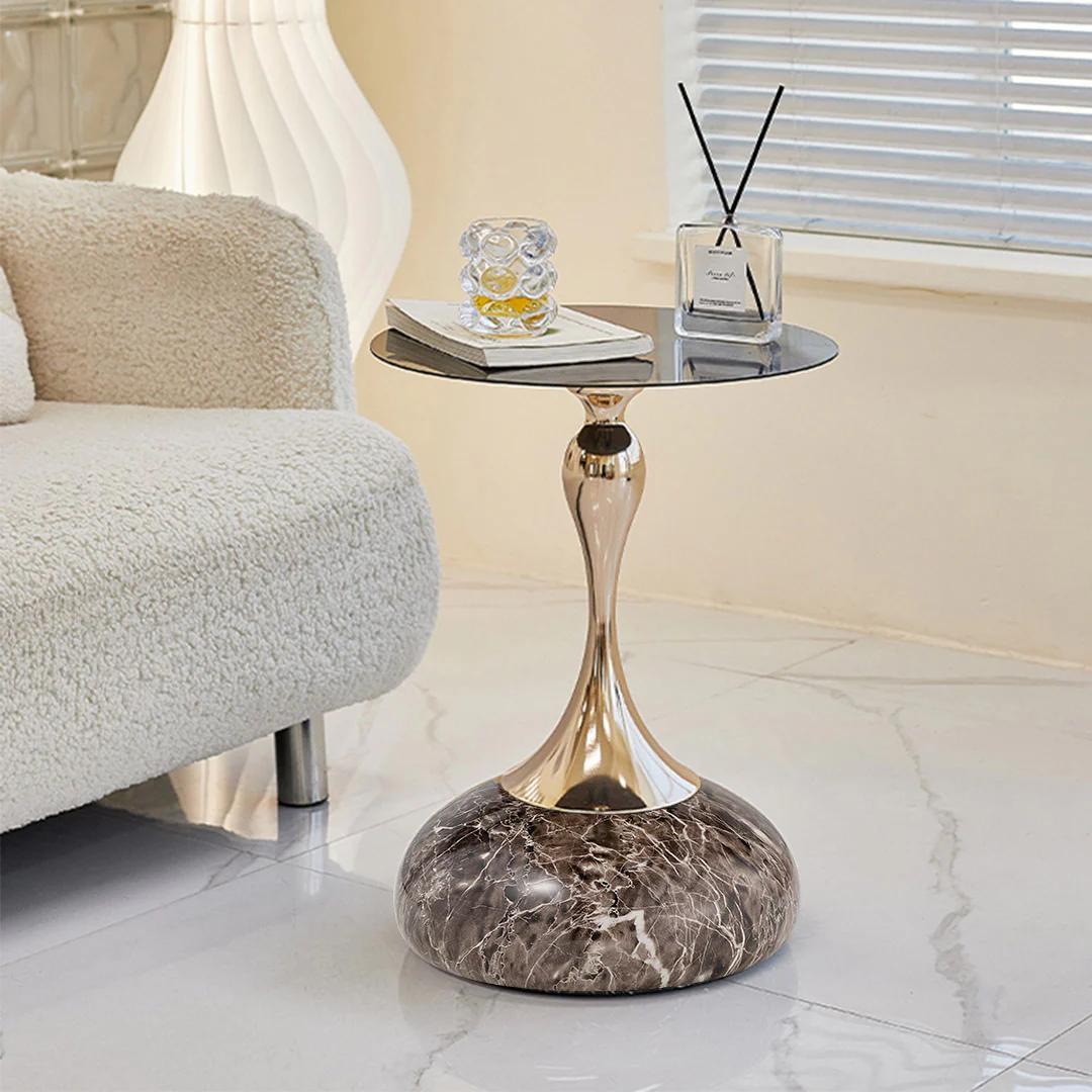 15" Round Metal Top Side Table - Image 4