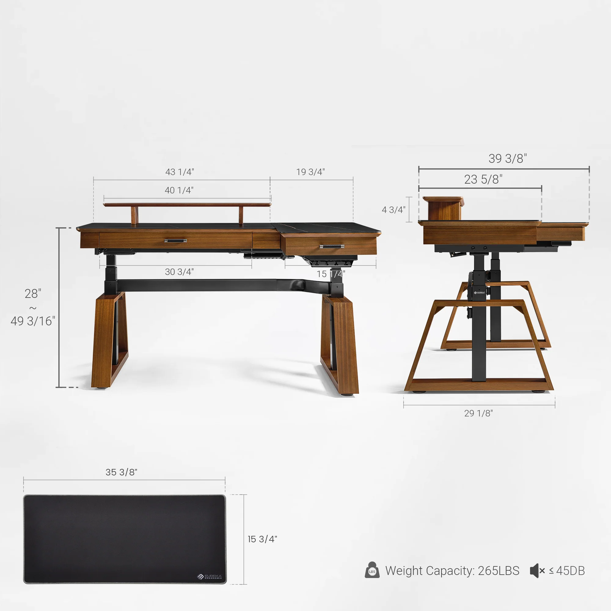 Ark Pro L-Shaped Standing Desk (Sintered Stone, 63"x23") - Image 16