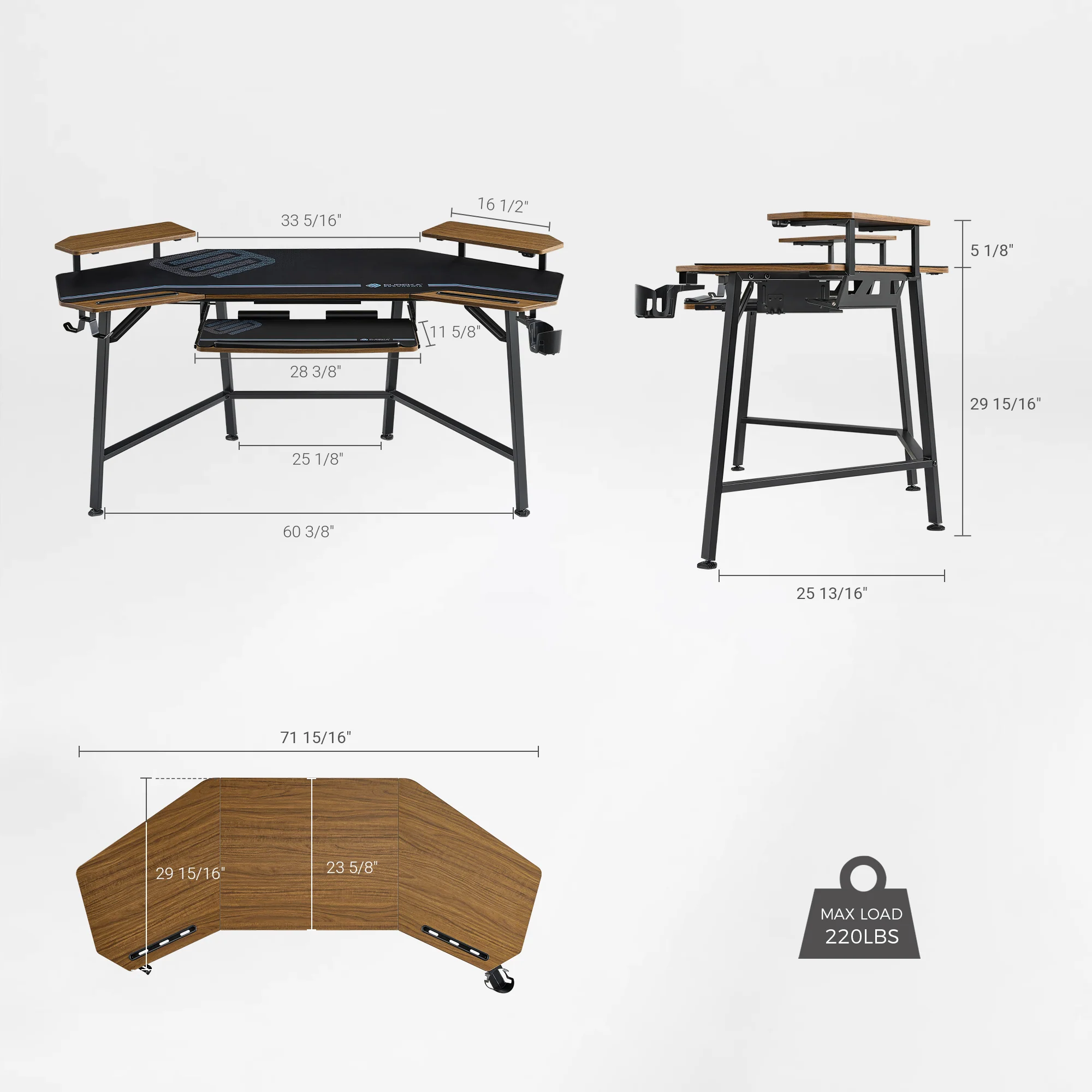 Aero Wing Shaped Studio Desk (73"x23") - Image 14