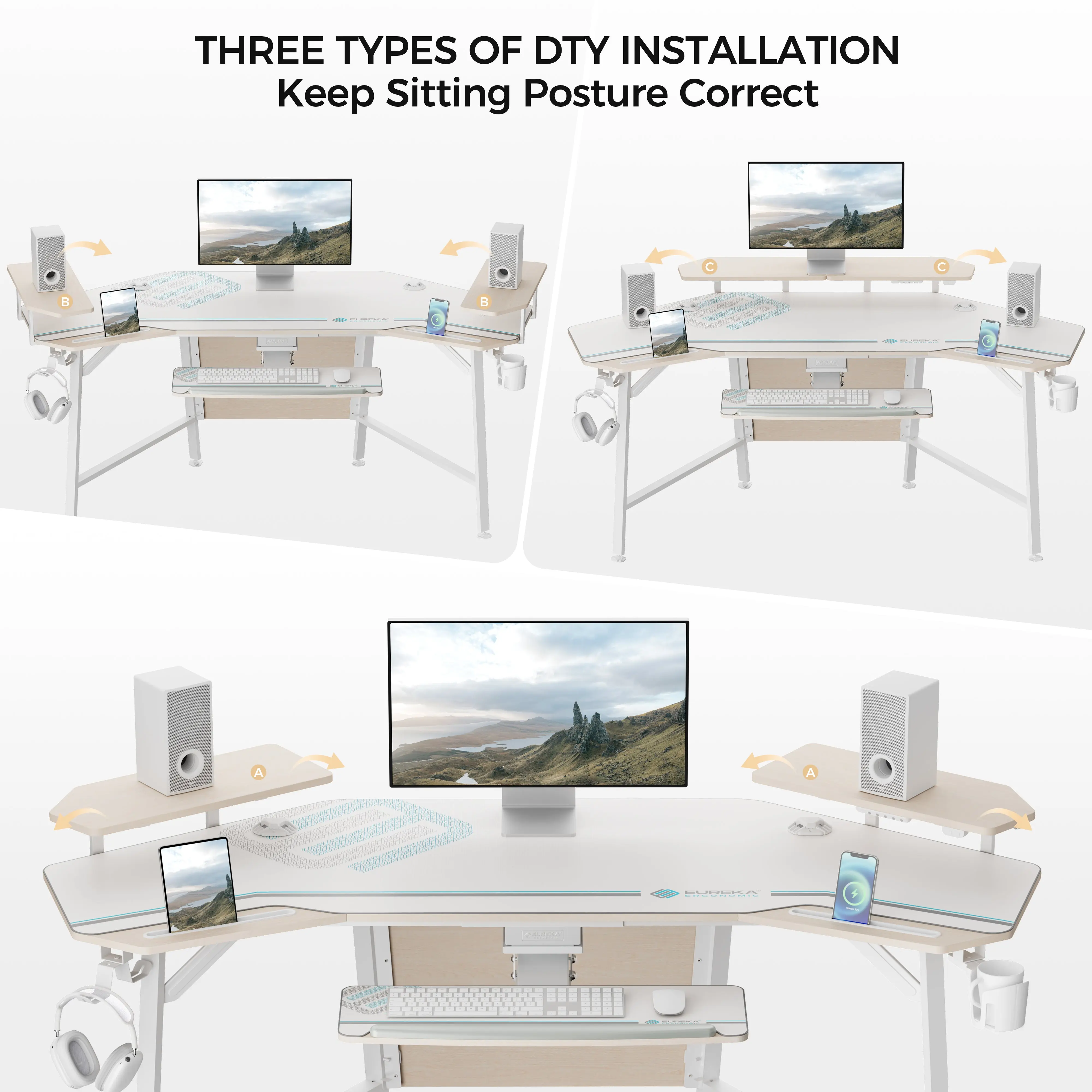 Aero Wing Shaped Studio Desk (73"x23") - Image 19