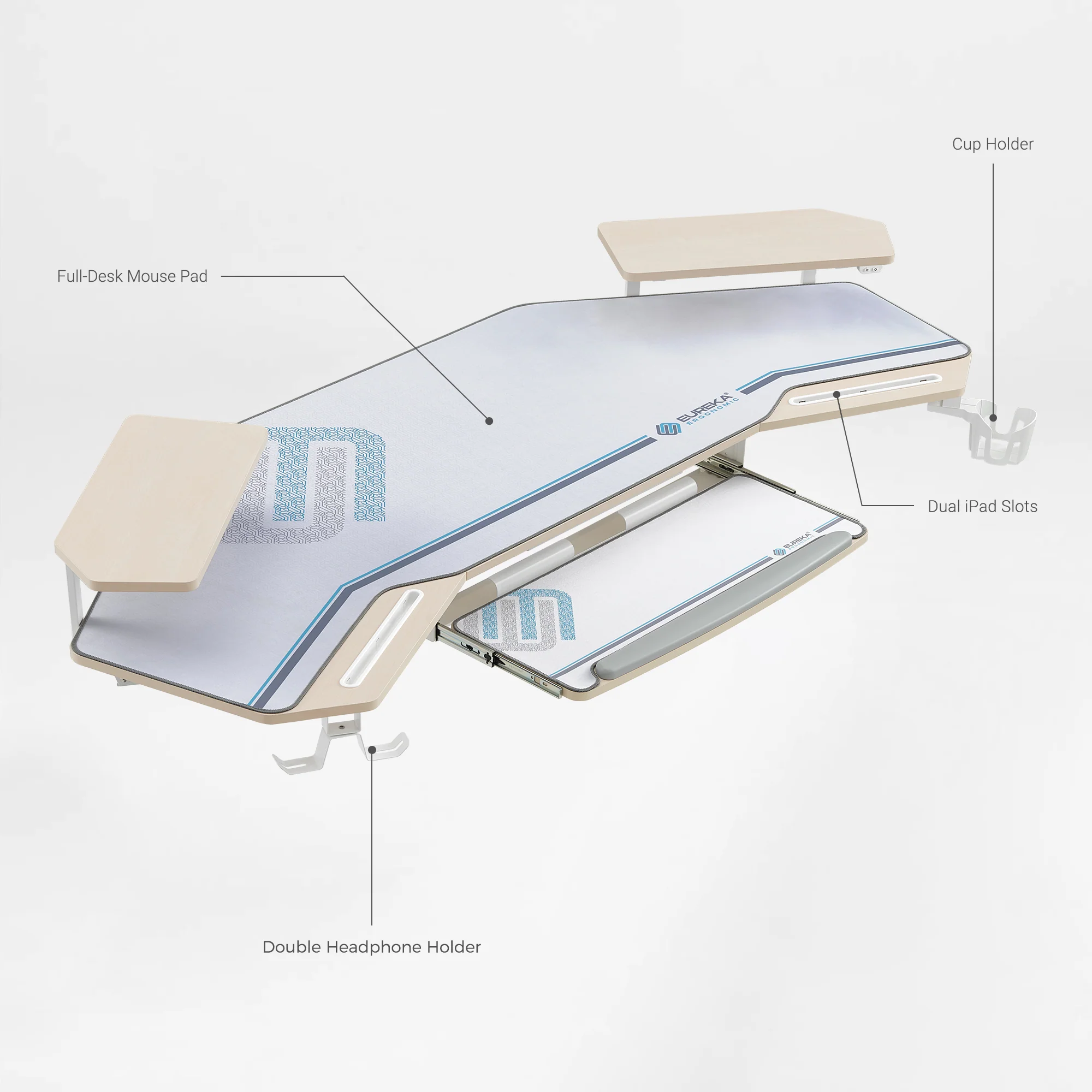Aero Wing Shaped Studio Desk (73"x23") - Image 21