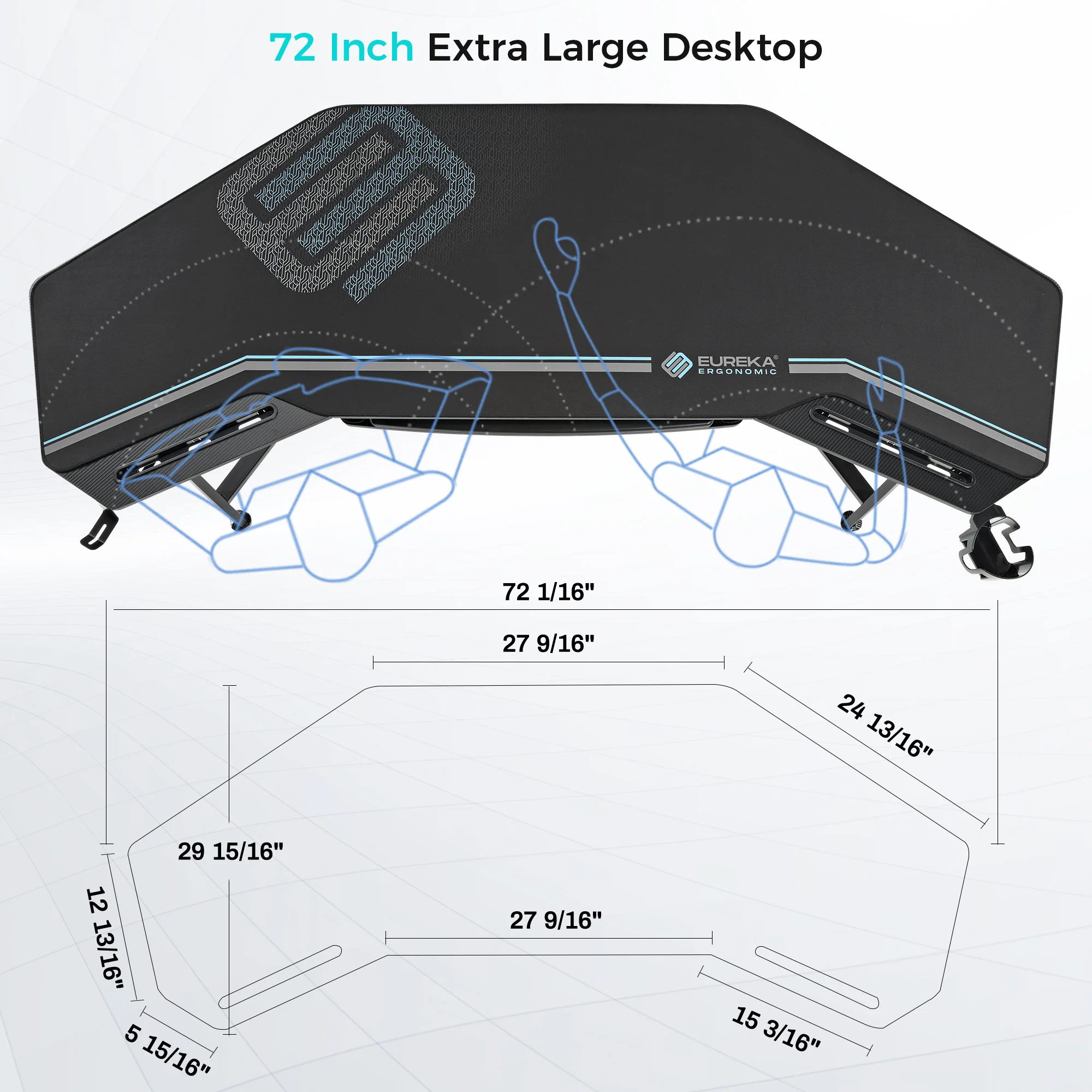 Aero Wing Shaped Studio Desk (73"x23") - Image 30