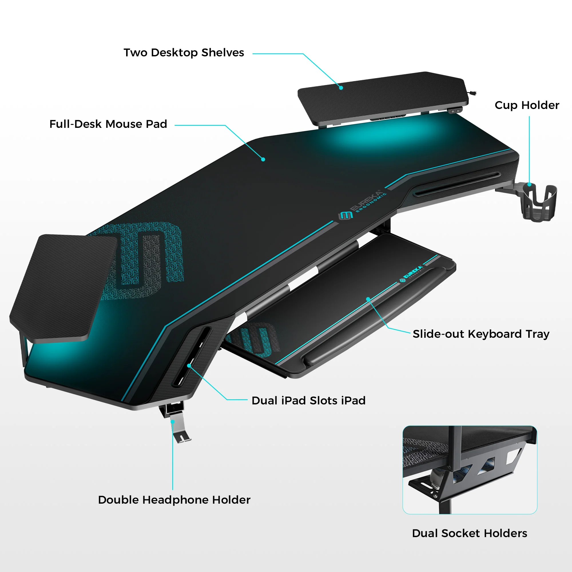 Aero Wing Shaped Studio Desk (73"x23") - Image 36