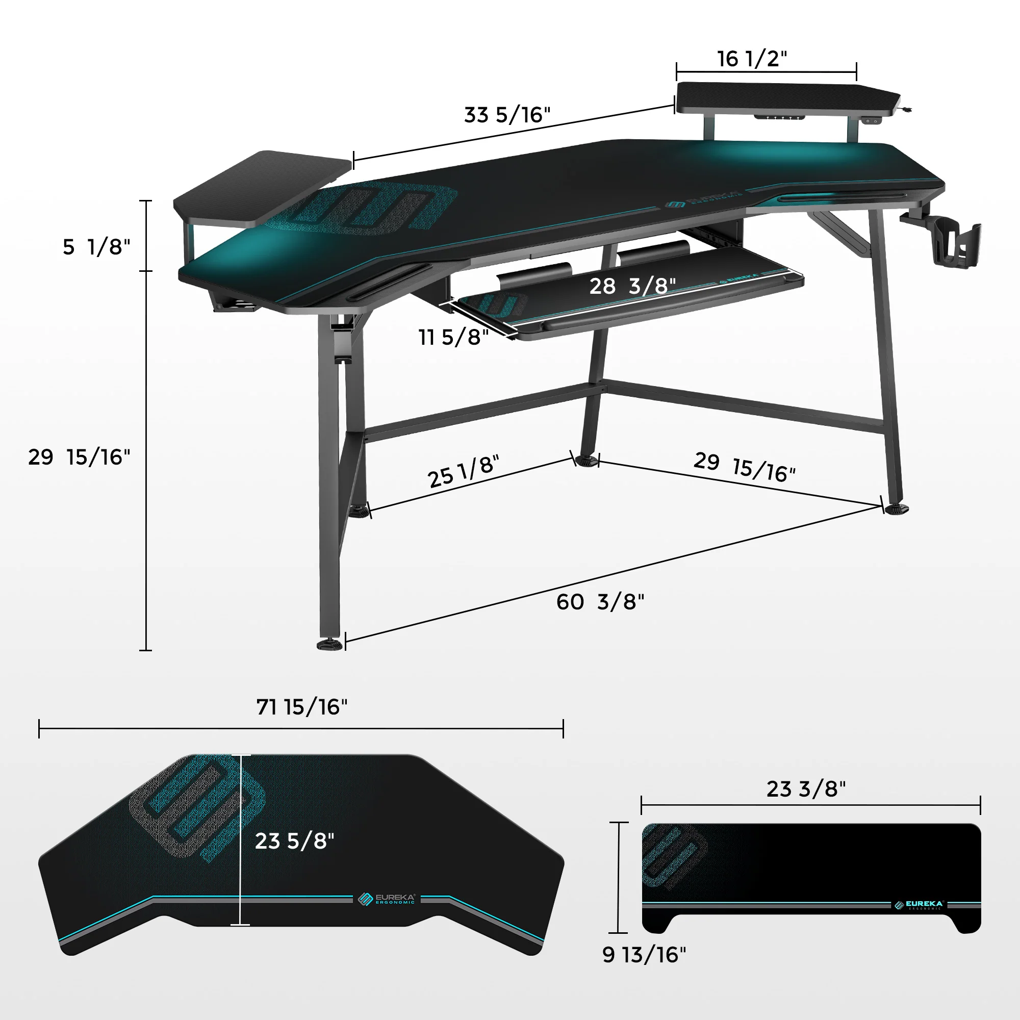 Aero Wing Shaped Studio Desk (73"x23") - Image 39